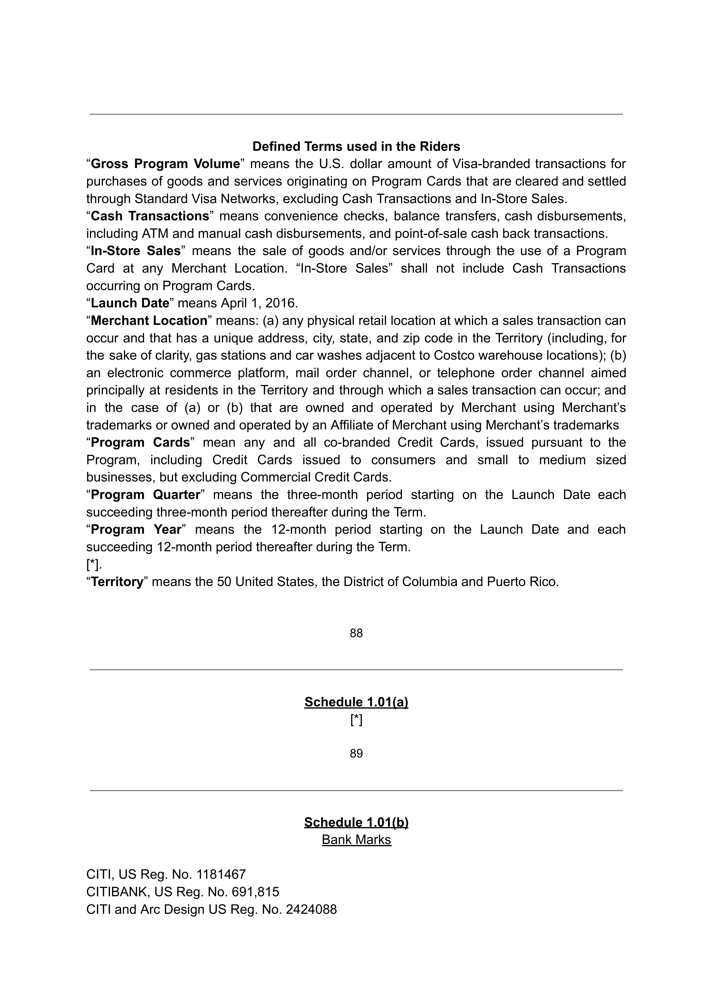 COSTCO CO-BRANDED PROGRAM AGREEMENT — page 84
