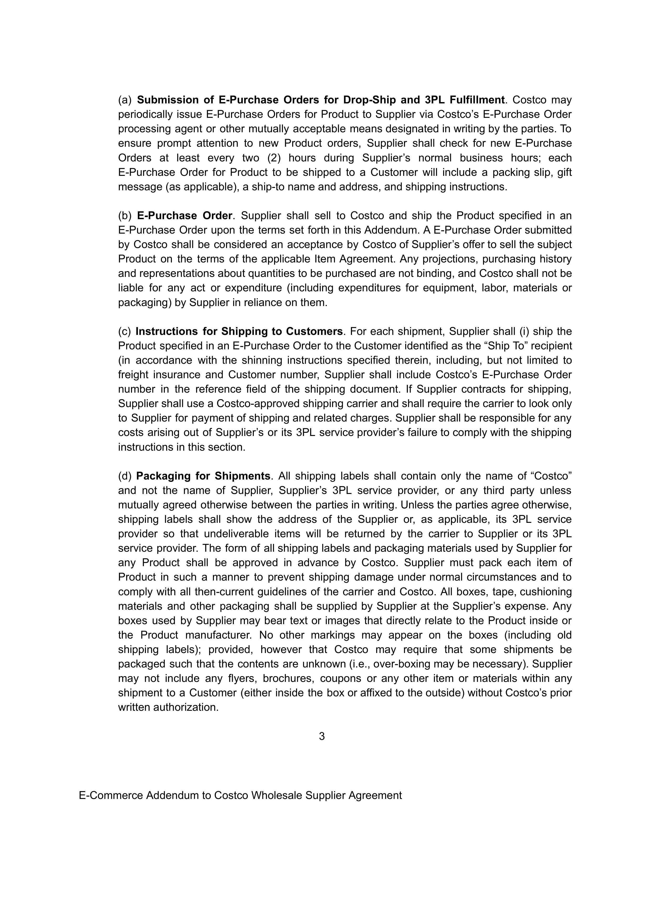 COSTCO WHOLESALE SUPPLIER AGREEMENT — page 24