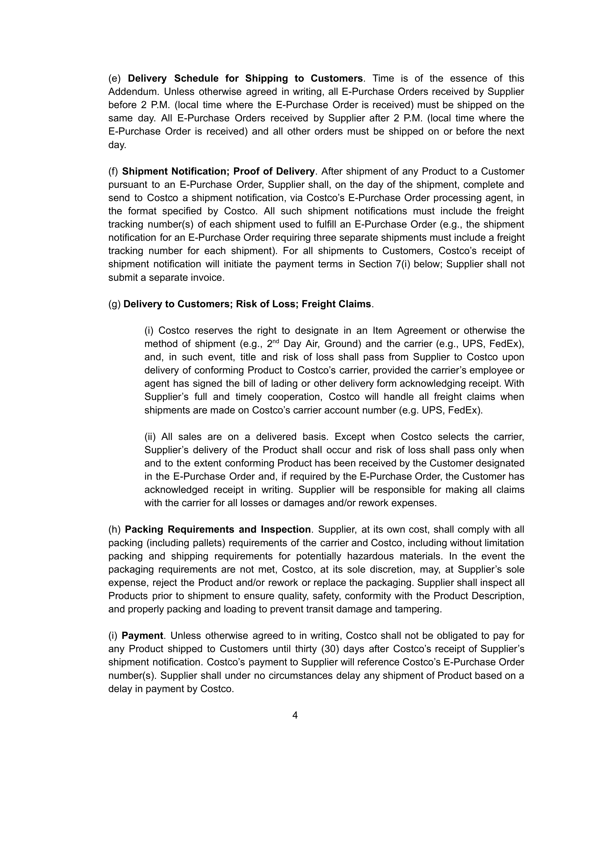 COSTCO WHOLESALE SUPPLIER AGREEMENT — page 25
