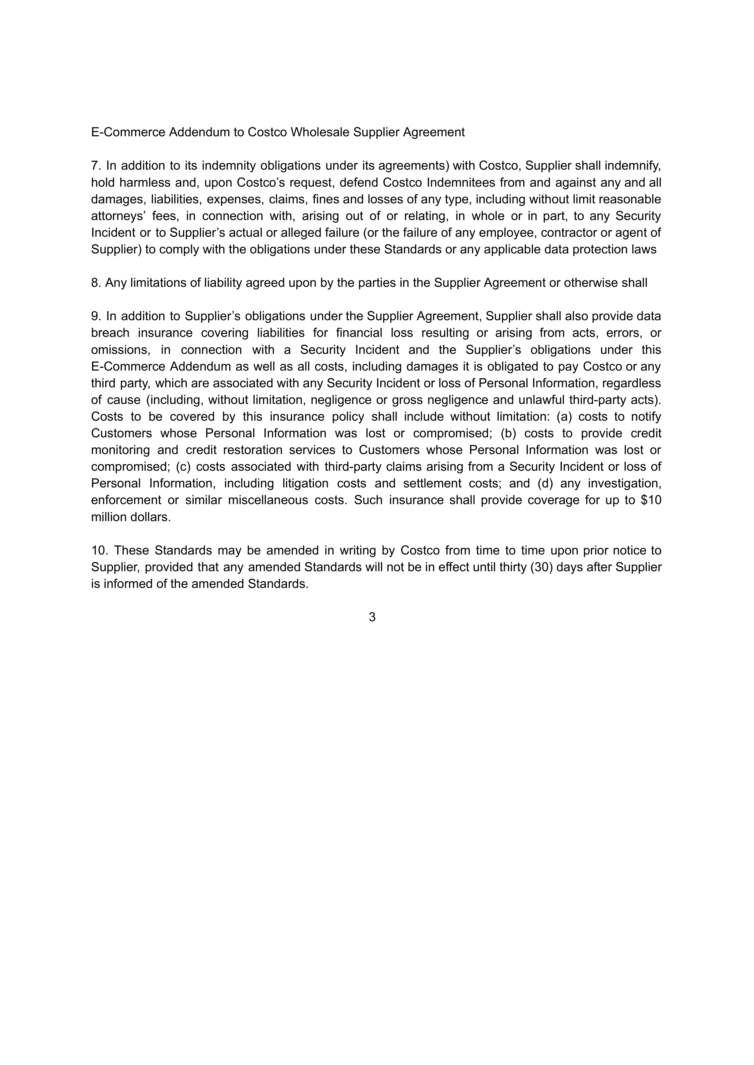 COSTCO WHOLESALE SUPPLIER AGREEMENT — page 32