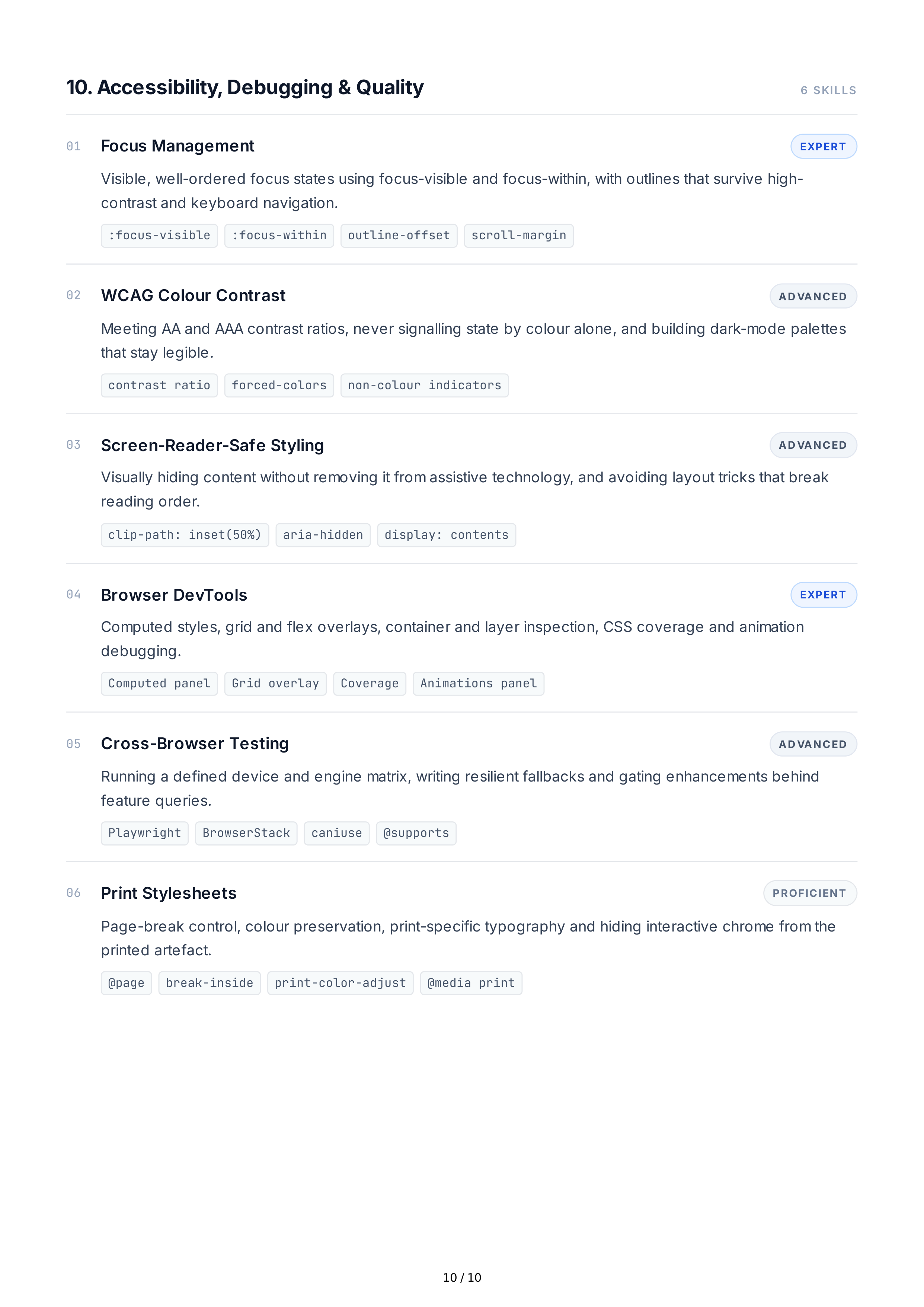CSS Hard Skills — page 10