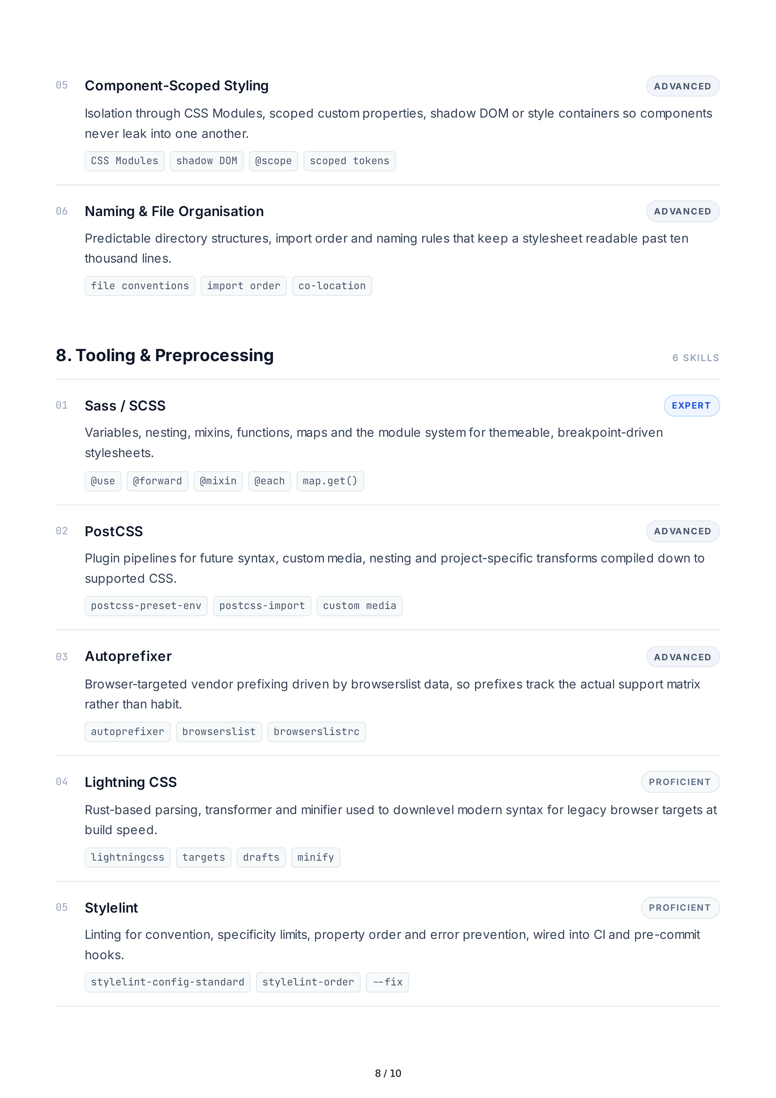 CSS Hard Skills — page 8