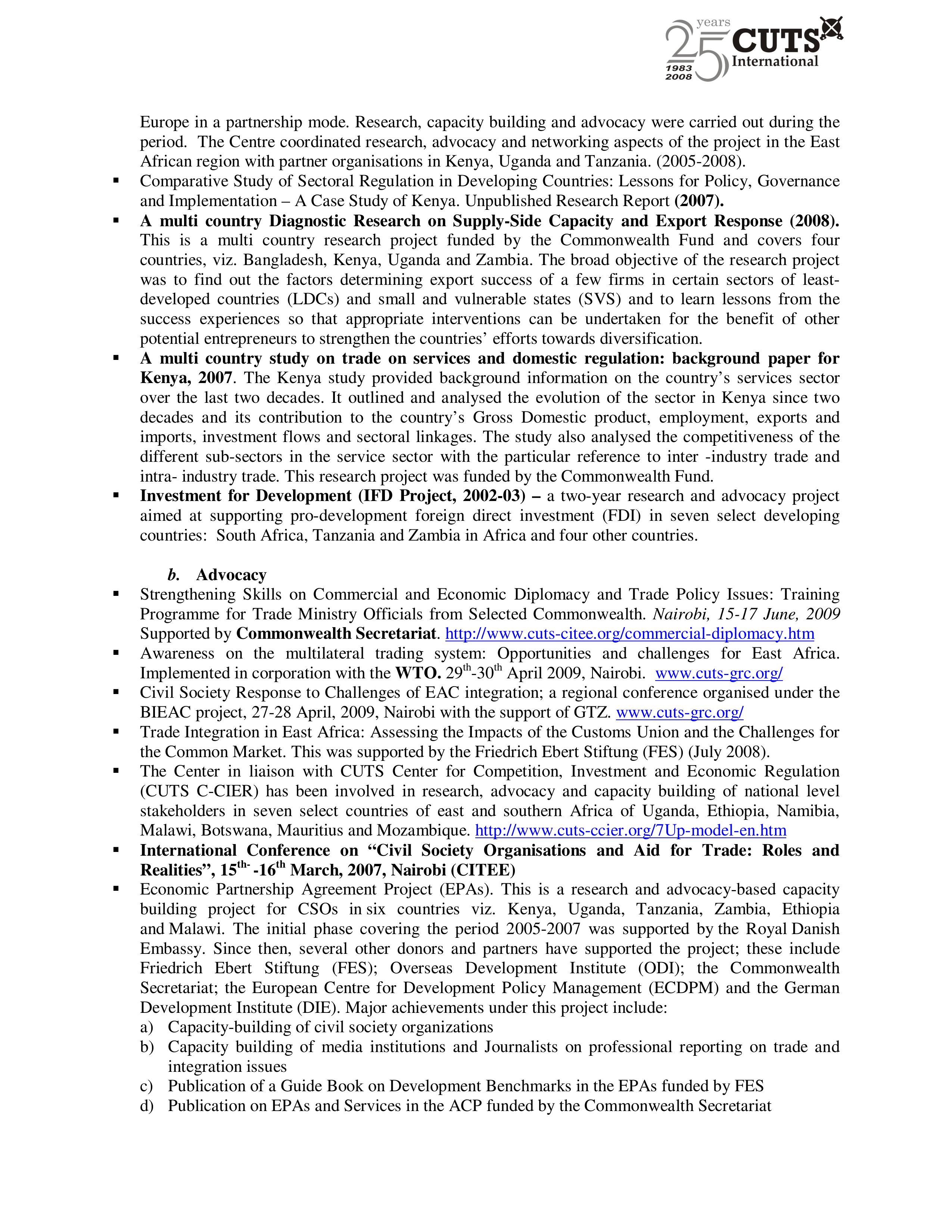 CUTS Africa Capability Statement — page 3