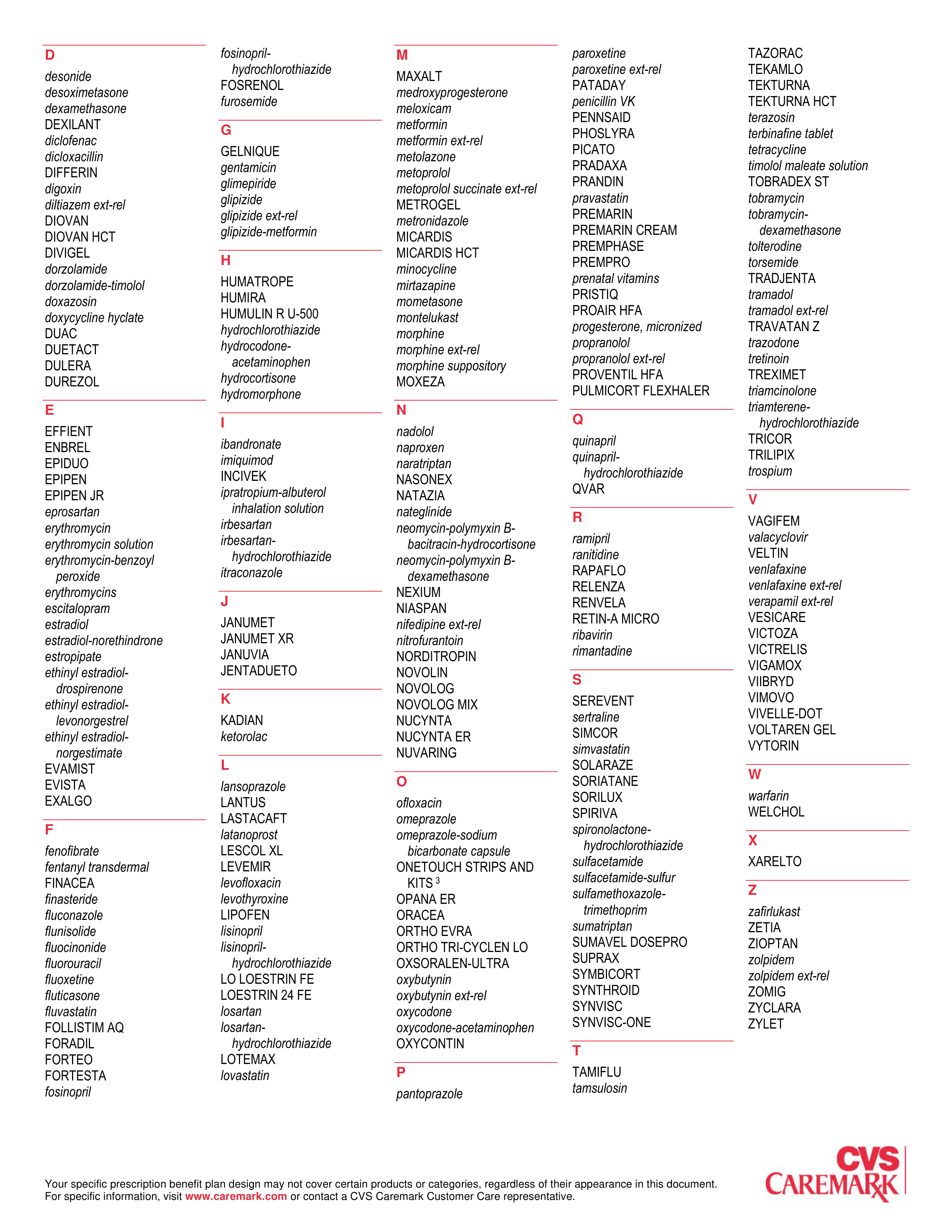 CVS Caremark Performance Drug List Guide — page 4