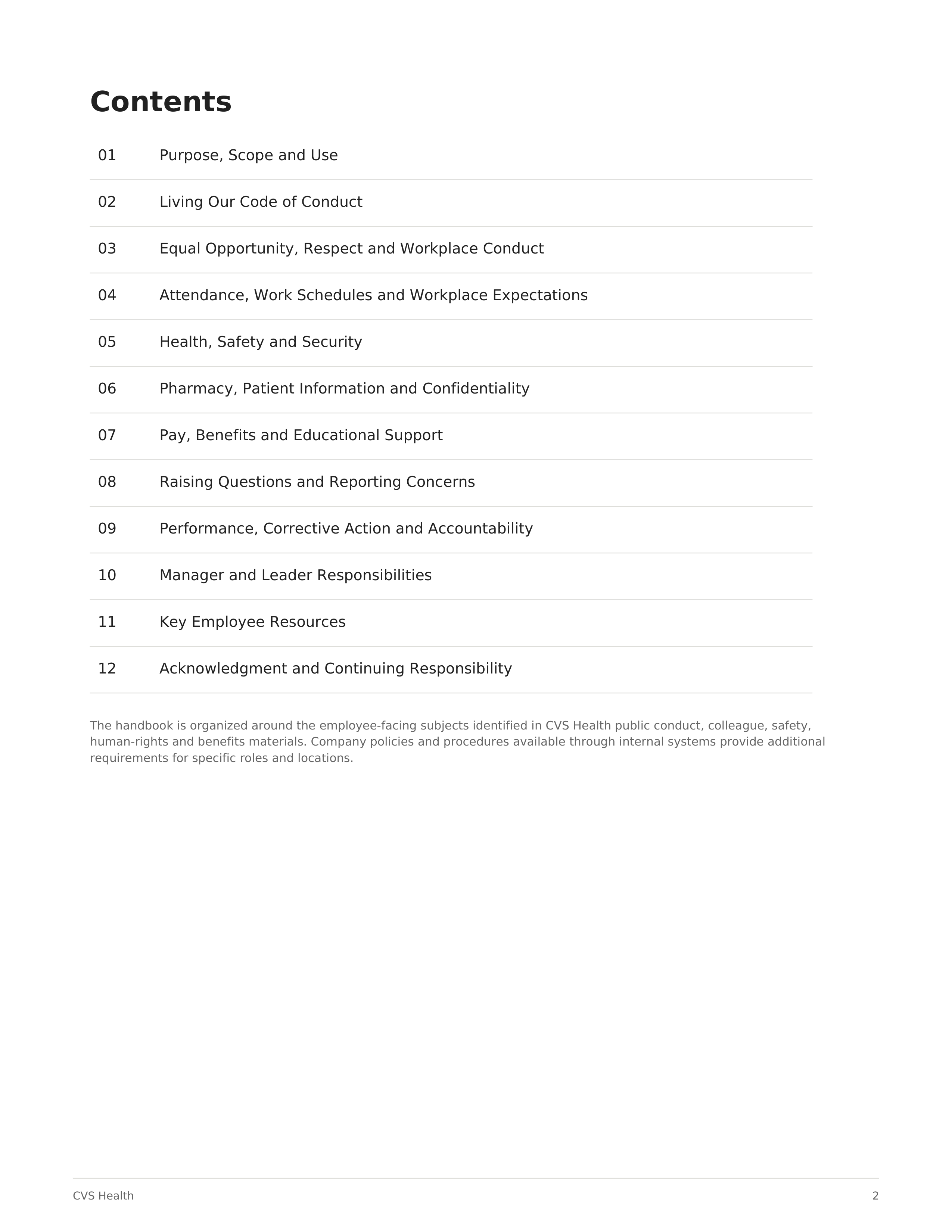CVS Employee Policy and Procedures Handbook — page 2