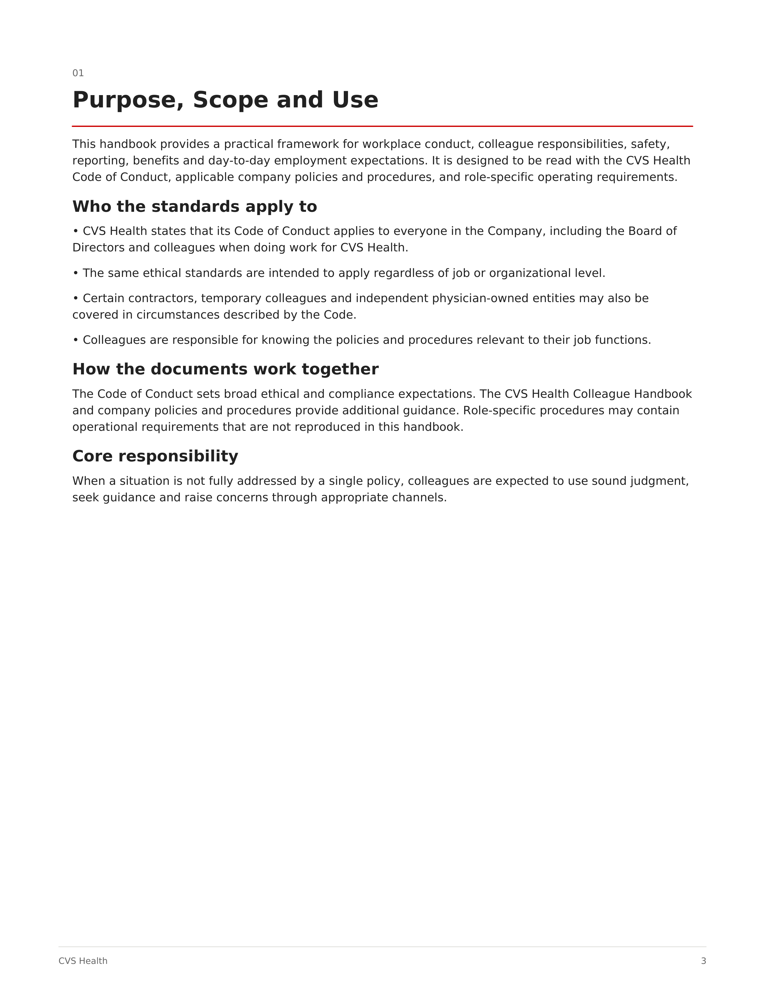 CVS Employee Policy and Procedures Handbook — page 3