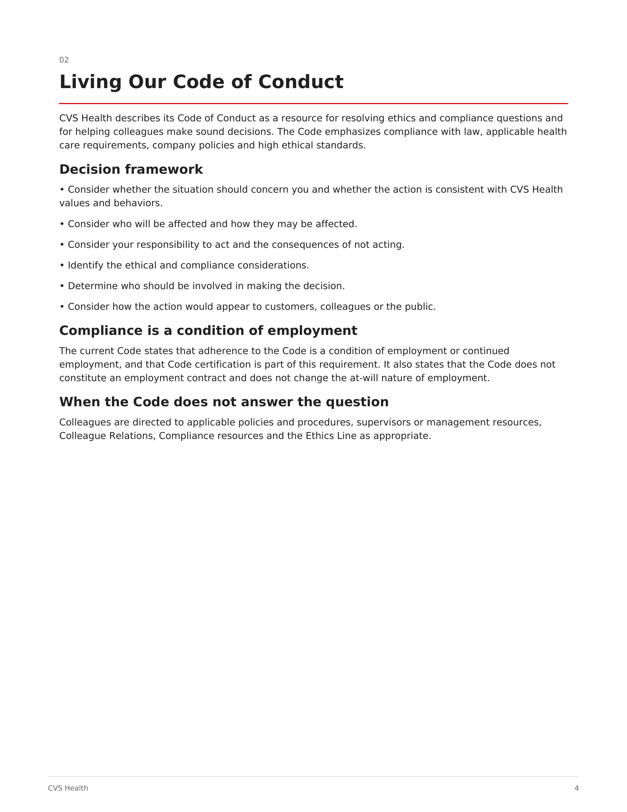 CVS Employee Policy and Procedures Handbook — page 4