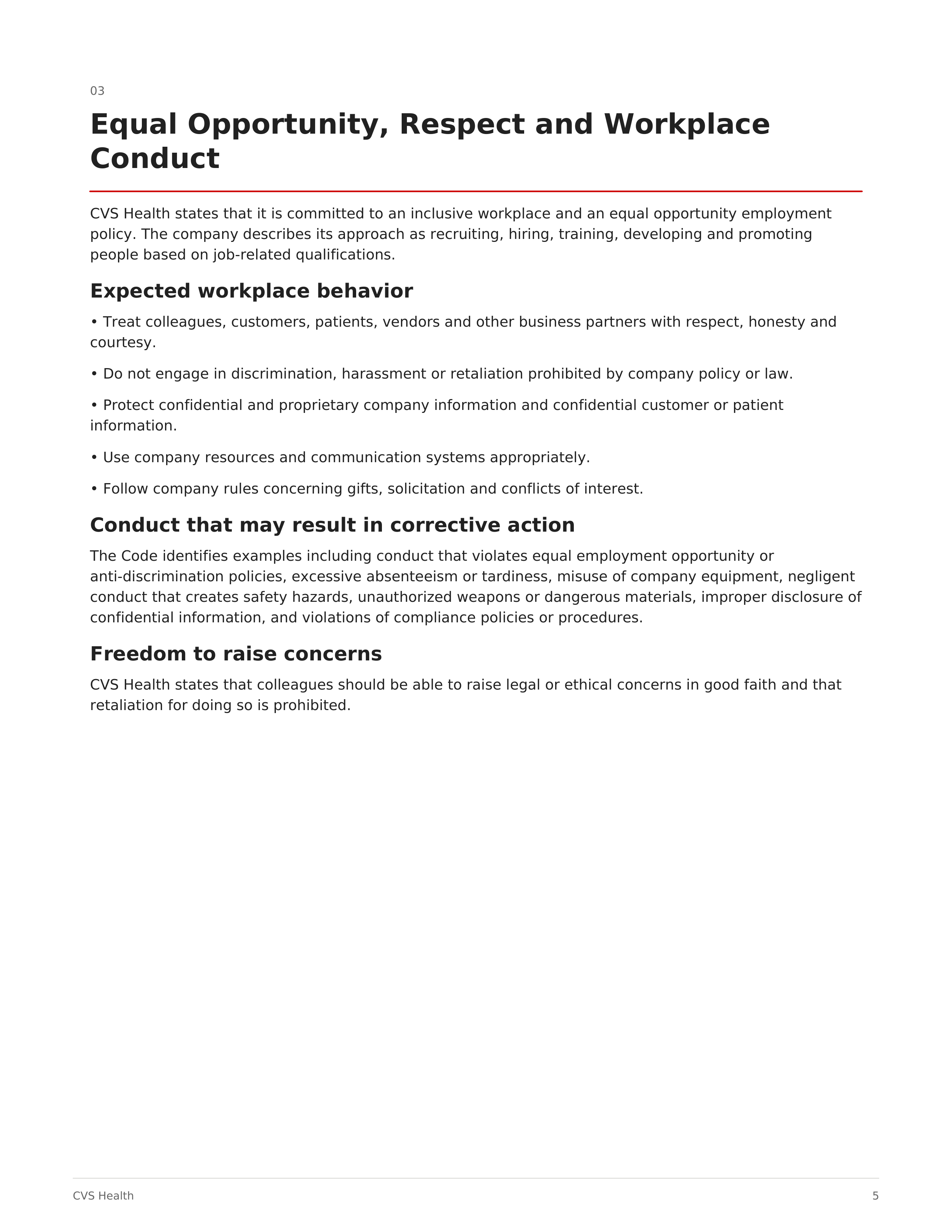 CVS Employee Policy and Procedures Handbook — page 5