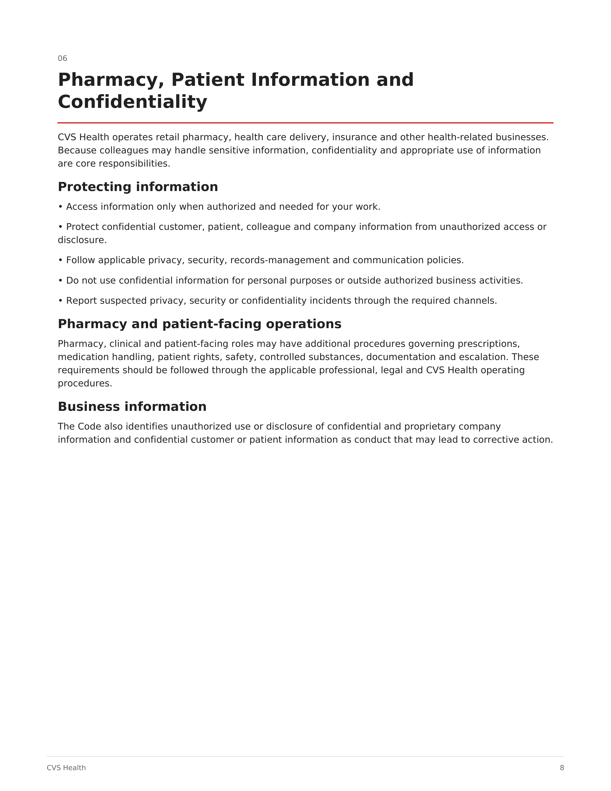 CVS Employee Policy and Procedures Handbook — page 8