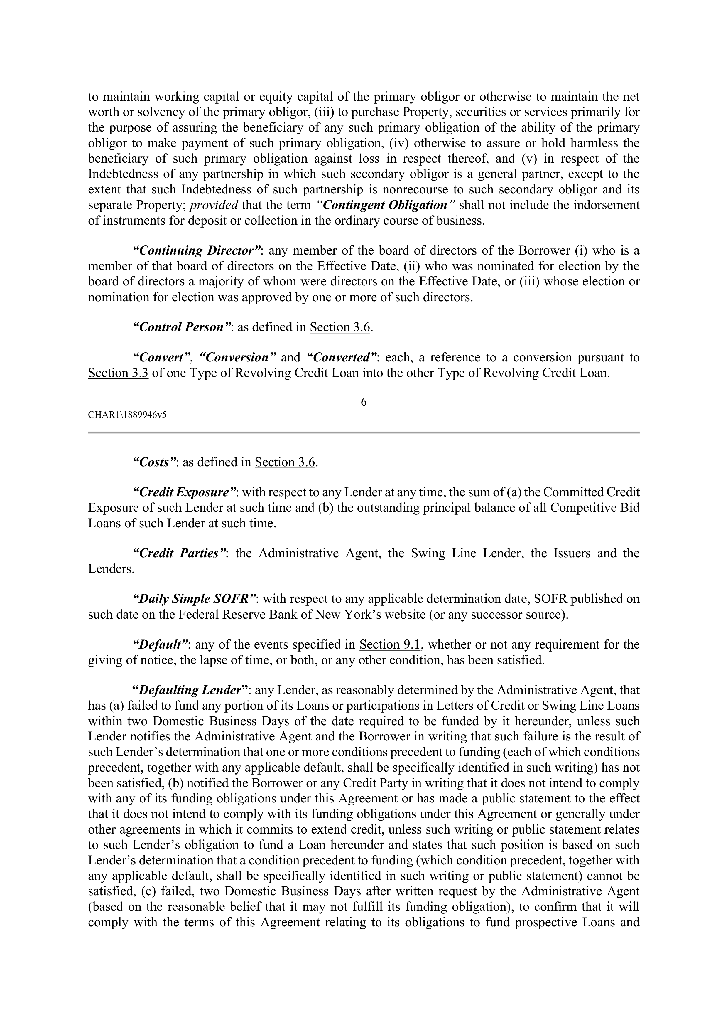 CVS HEALTH CORPORATION FIVE YEAR CREDIT AGREEMENT — page 12
