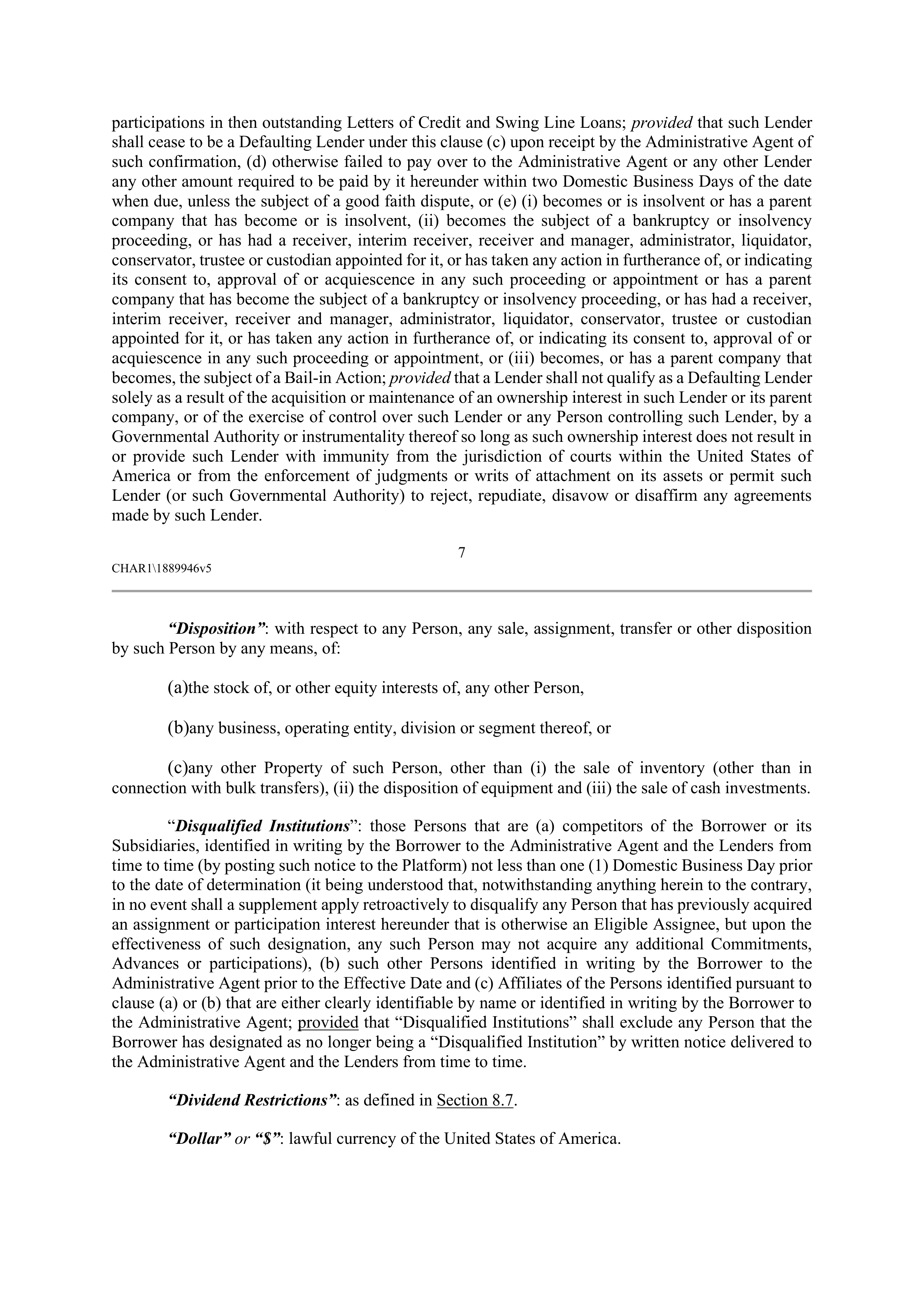 CVS HEALTH CORPORATION FIVE YEAR CREDIT AGREEMENT — page 13