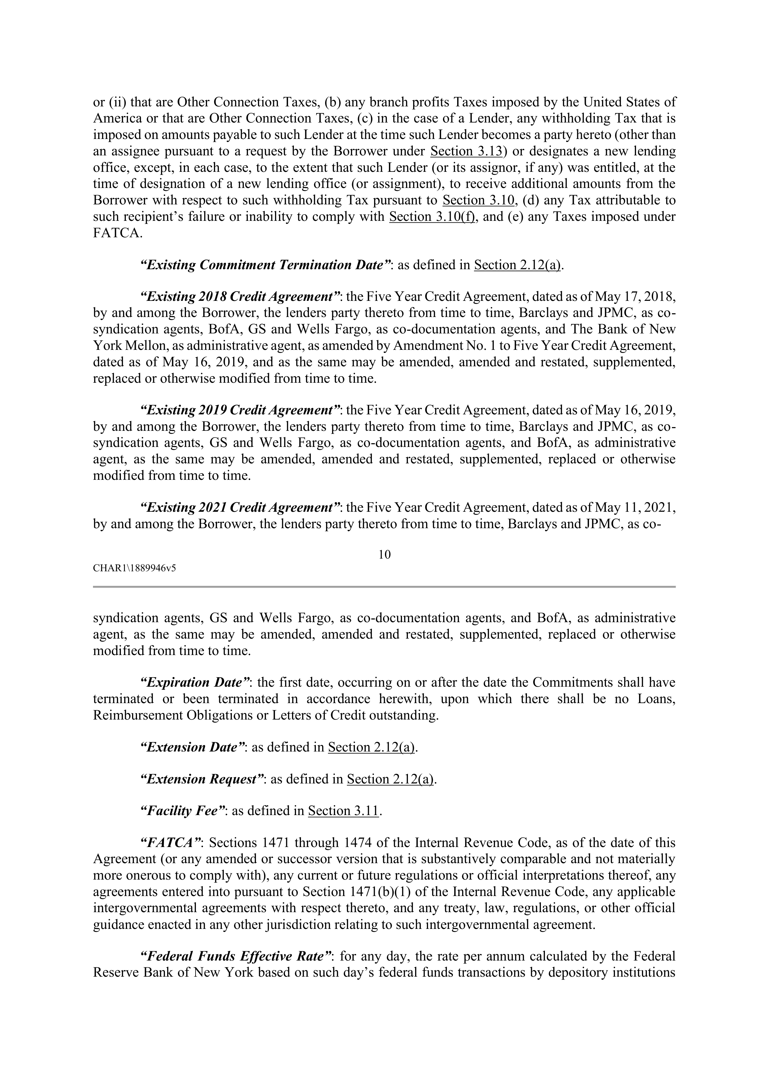 CVS HEALTH CORPORATION FIVE YEAR CREDIT AGREEMENT — page 16