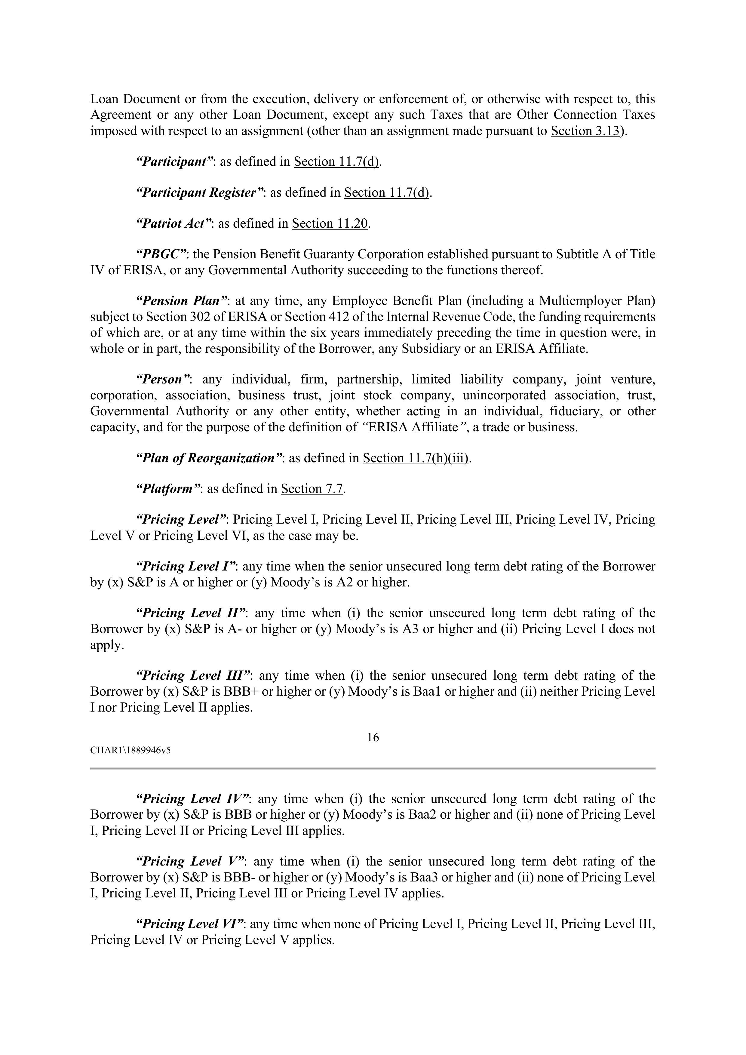CVS HEALTH CORPORATION FIVE YEAR CREDIT AGREEMENT — page 22