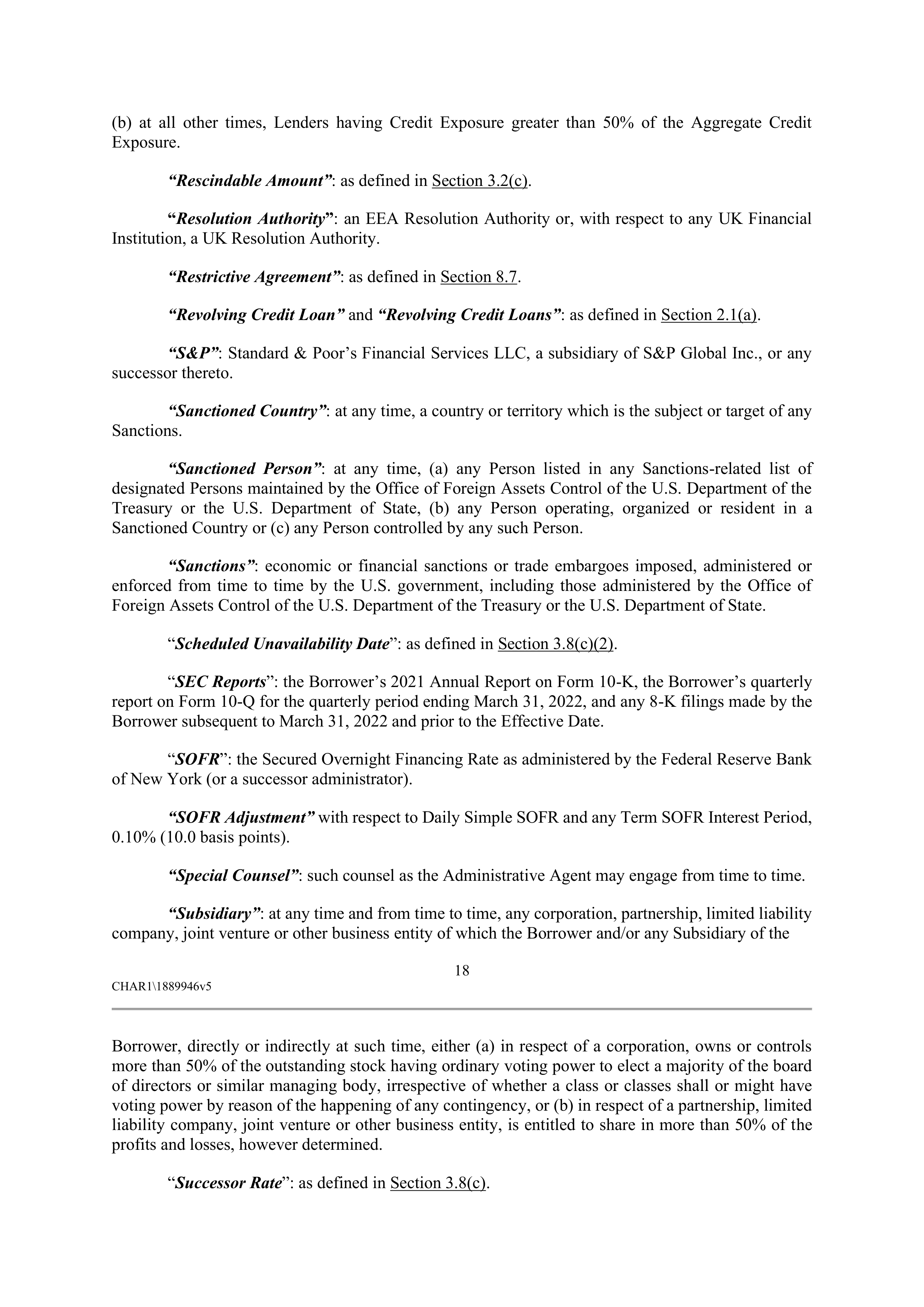 CVS HEALTH CORPORATION FIVE YEAR CREDIT AGREEMENT — page 24