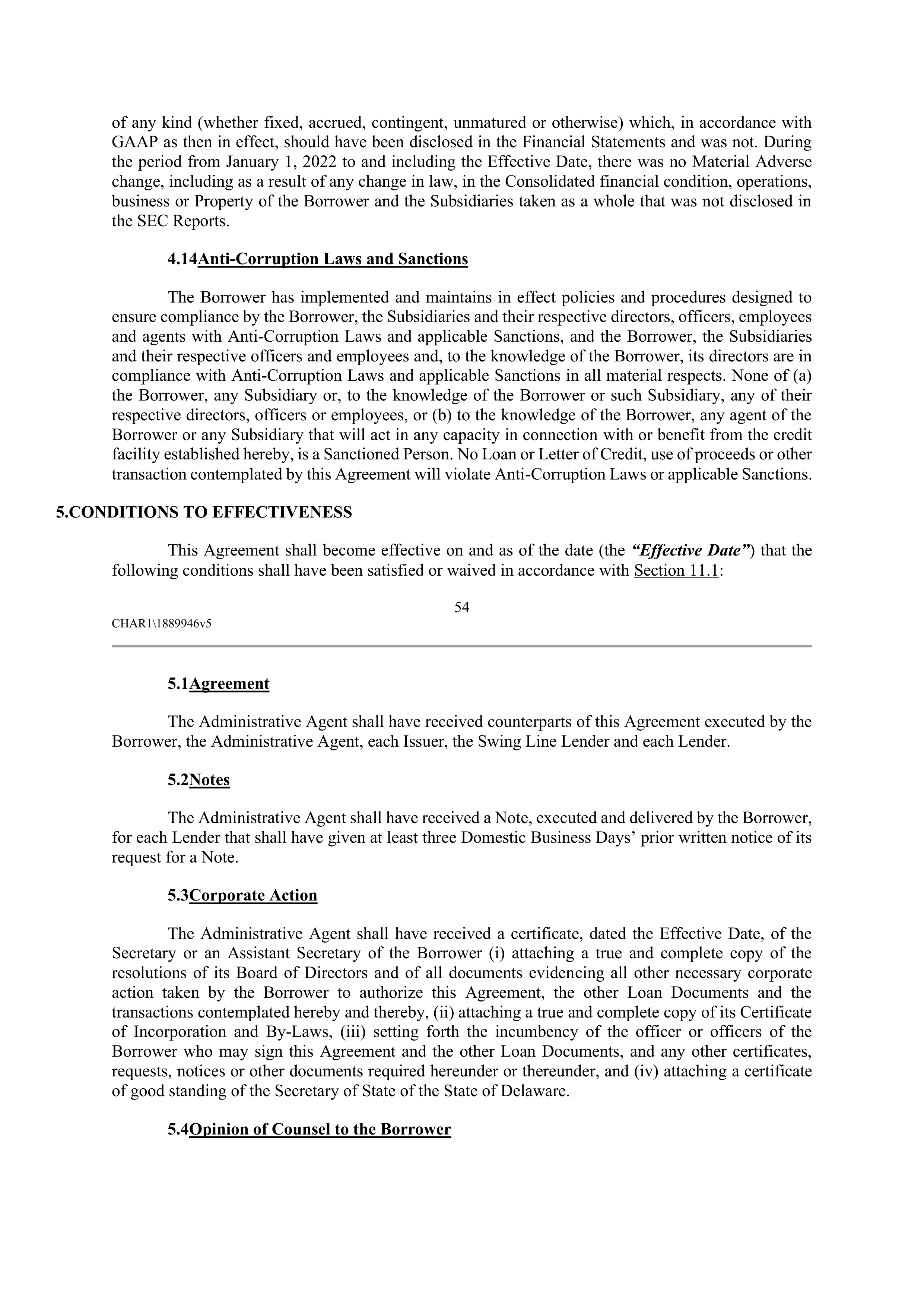 CVS HEALTH CORPORATION FIVE YEAR CREDIT AGREEMENT — page 60