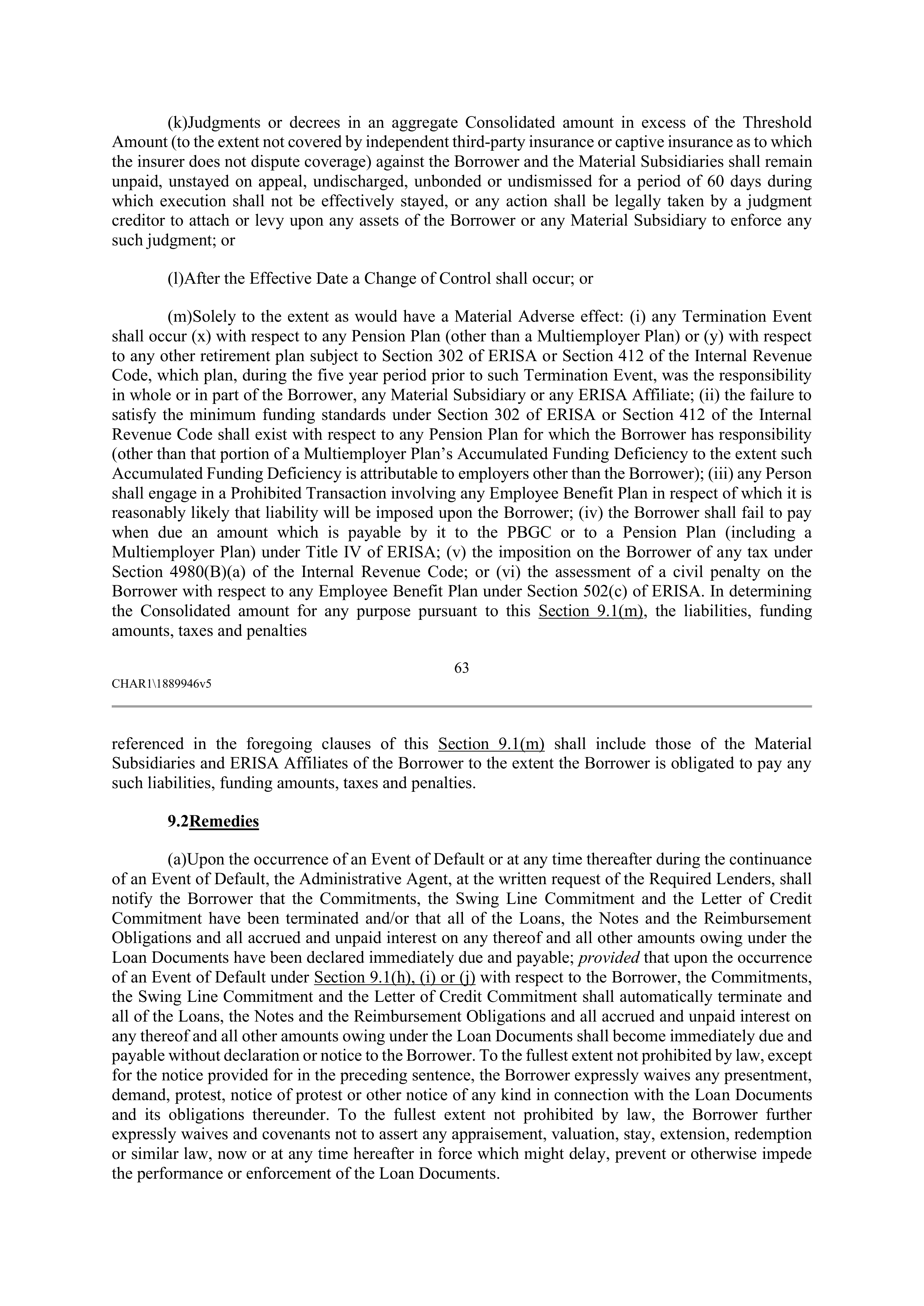 CVS HEALTH CORPORATION FIVE YEAR CREDIT AGREEMENT — page 69