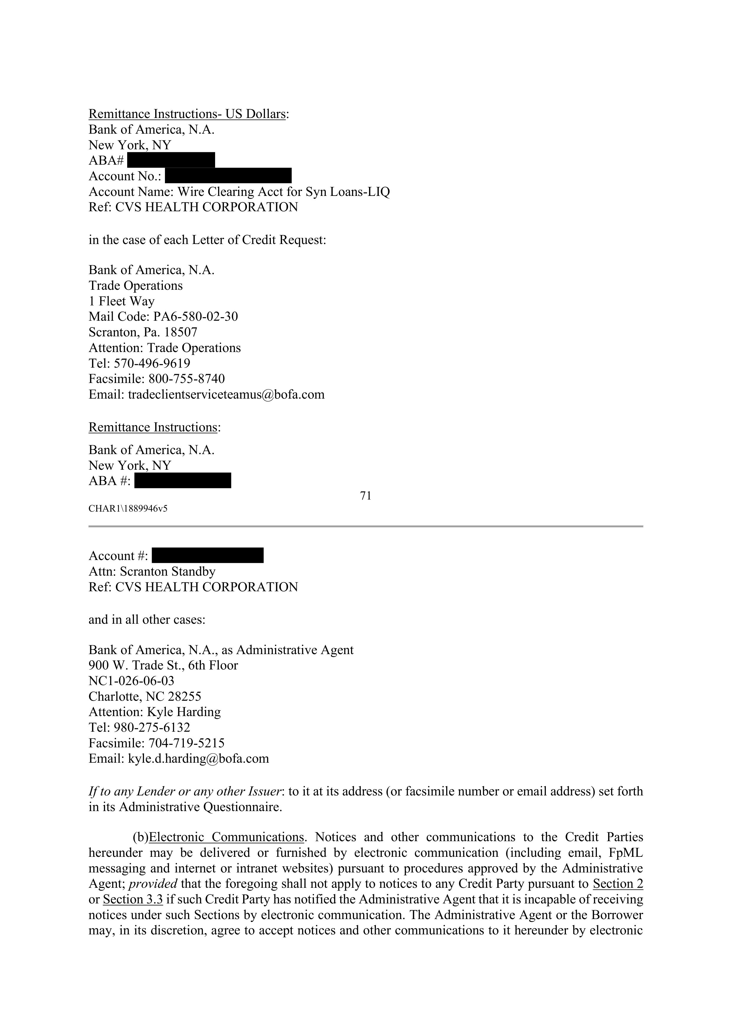 CVS HEALTH CORPORATION FIVE YEAR CREDIT AGREEMENT — page 77