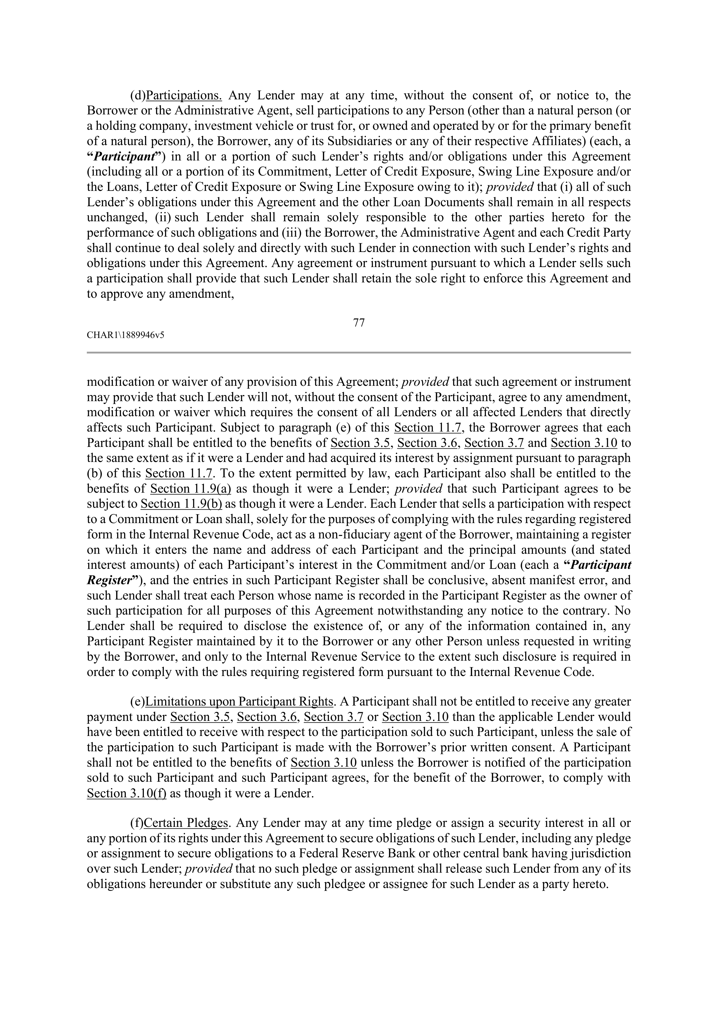 CVS HEALTH CORPORATION FIVE YEAR CREDIT AGREEMENT — page 83