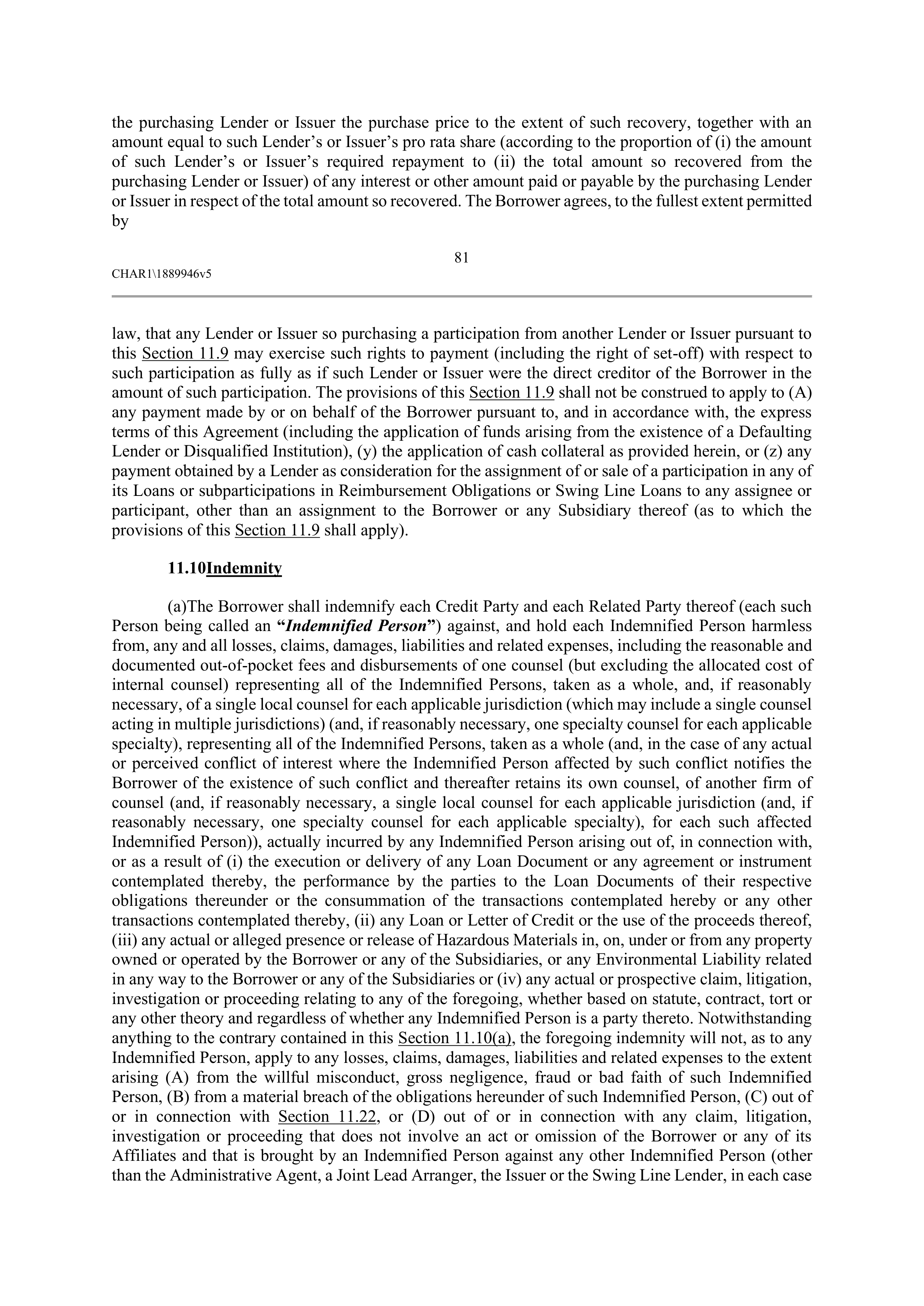 CVS HEALTH CORPORATION FIVE YEAR CREDIT AGREEMENT — page 87