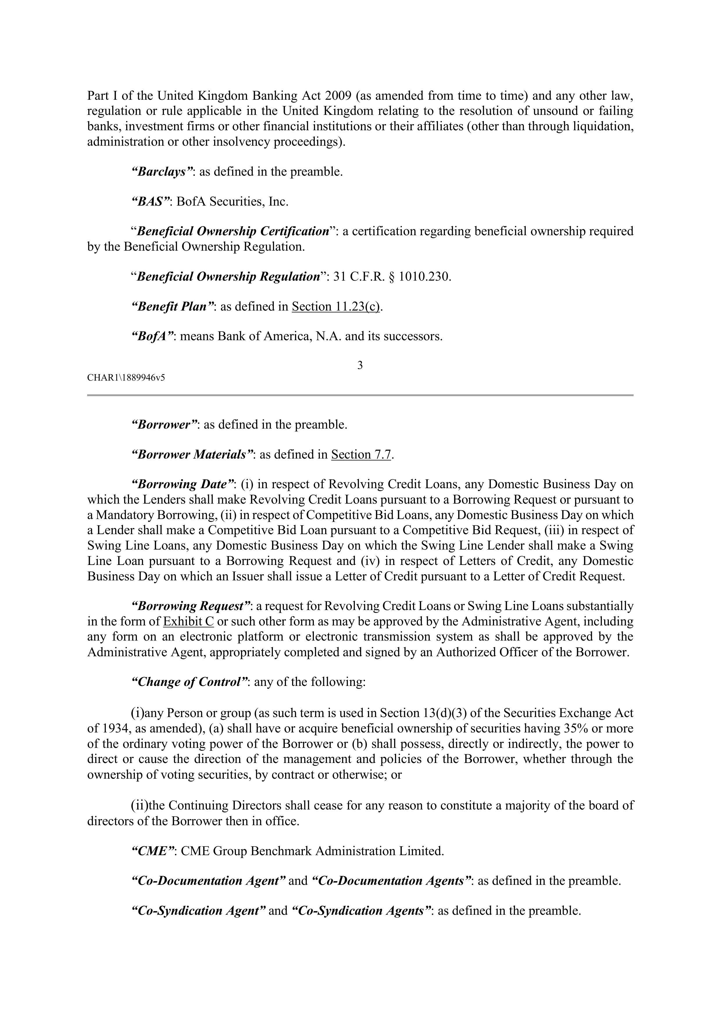 CVS HEALTH CORPORATION FIVE YEAR CREDIT AGREEMENT — page 9