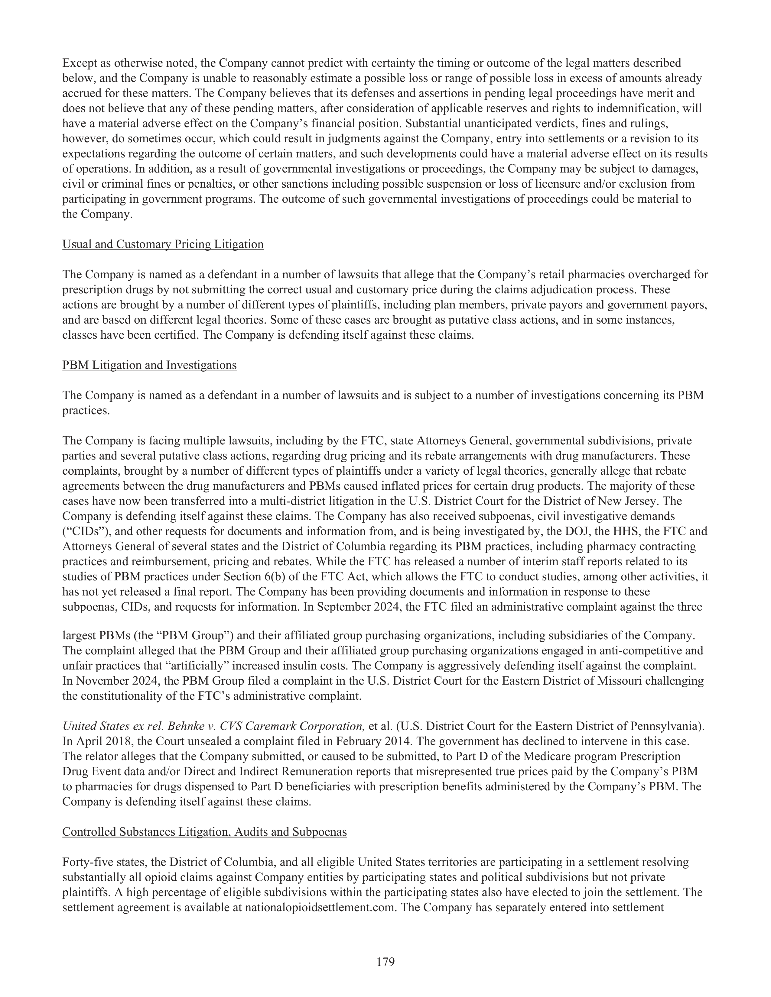CVS Health Annual Report — page 187