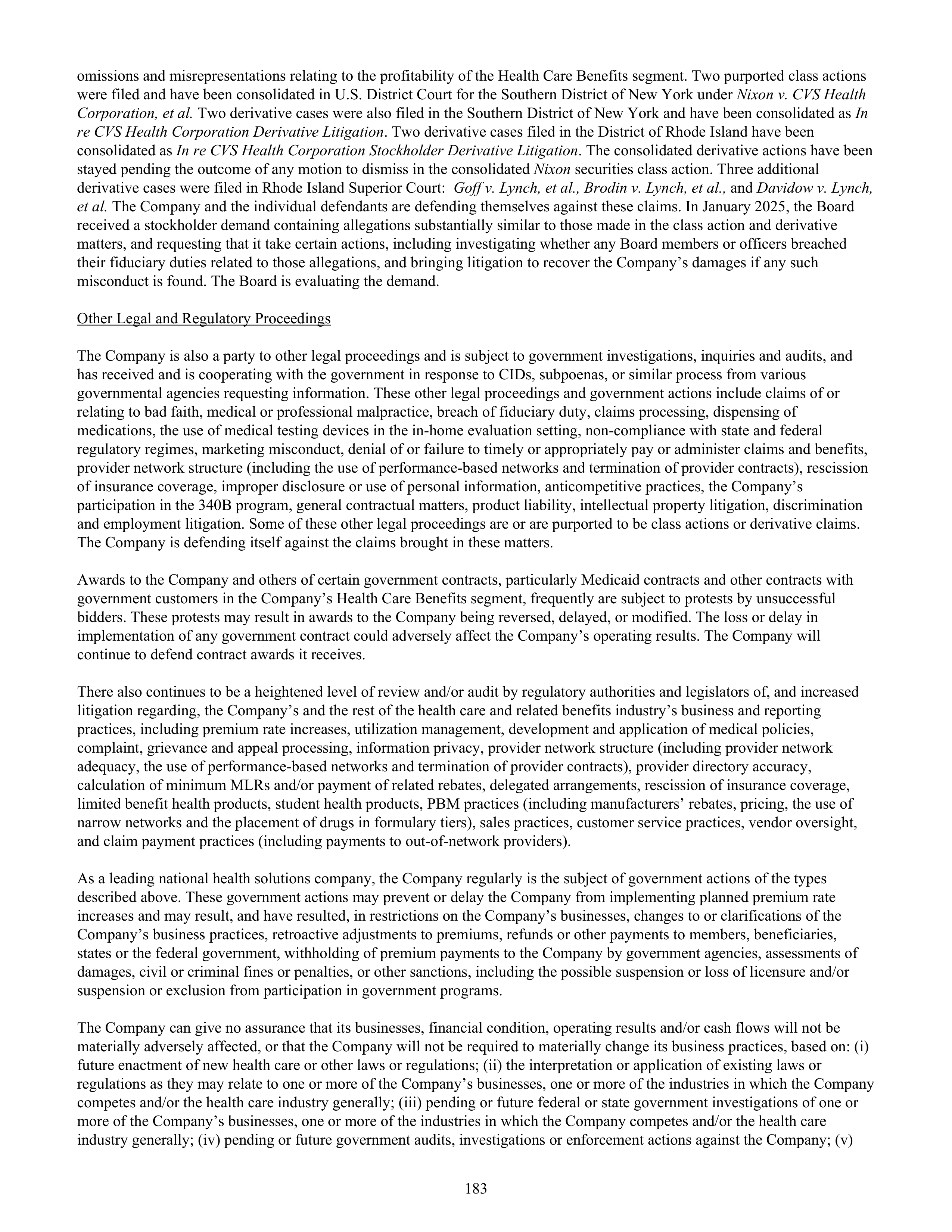 CVS Health Annual Report — page 191