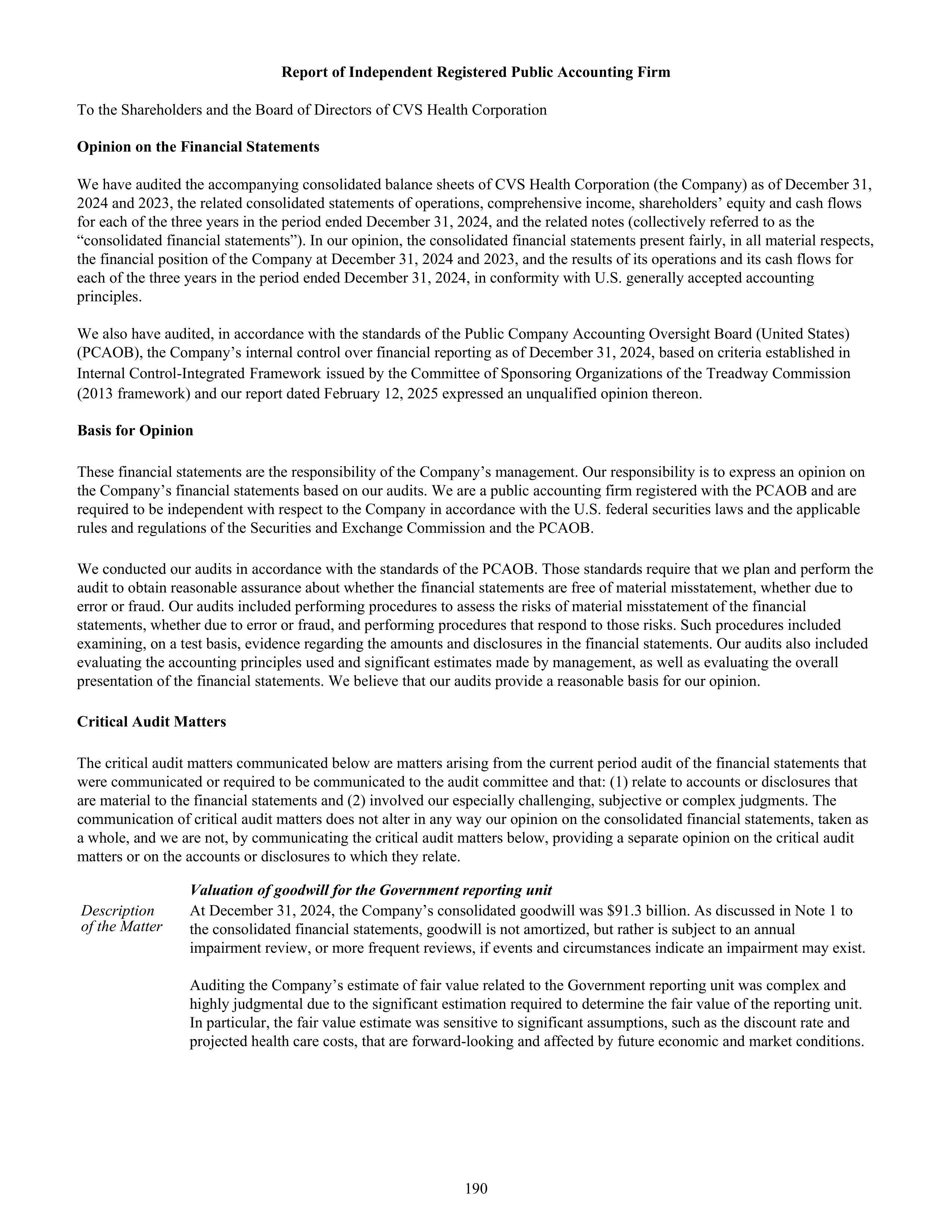 CVS Health Annual Report — page 198