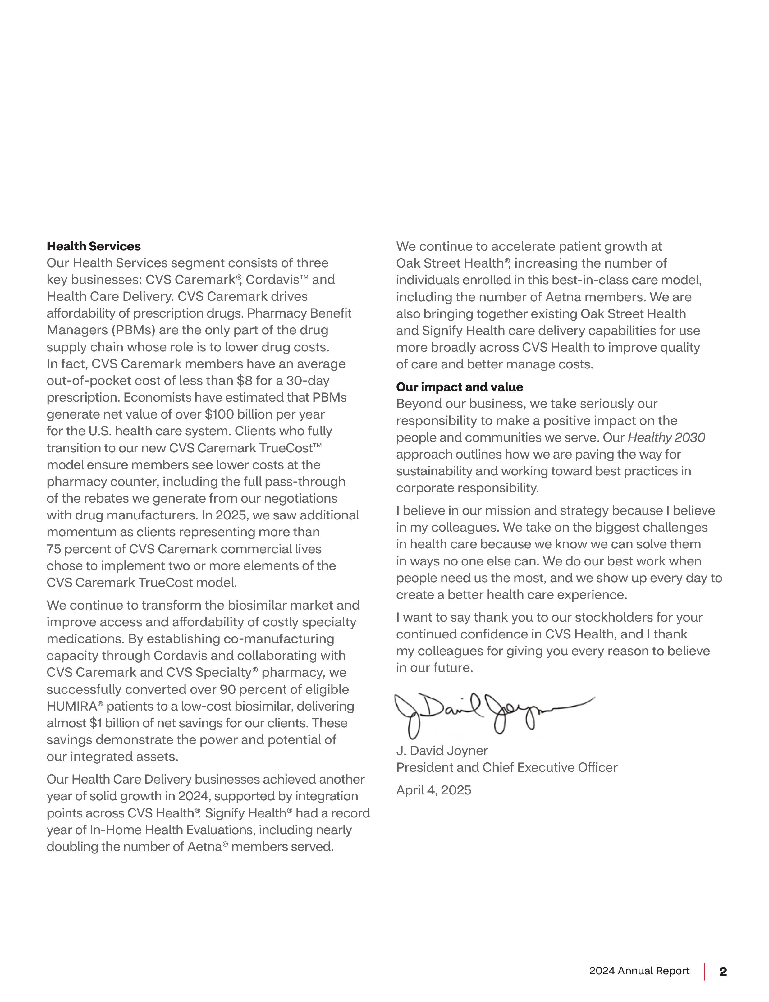 CVS Health Annual Report — page 3