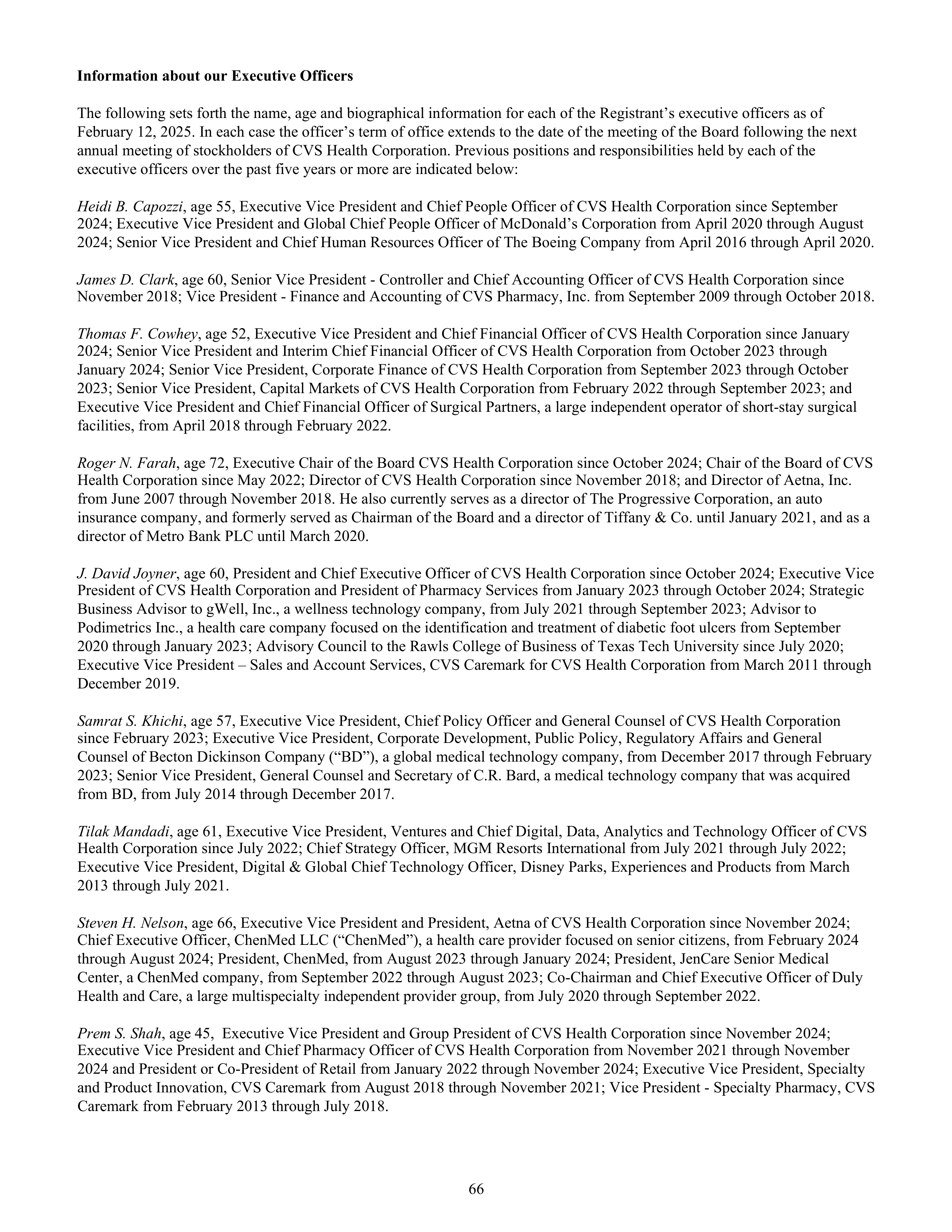 CVS Health Annual Report — page 74