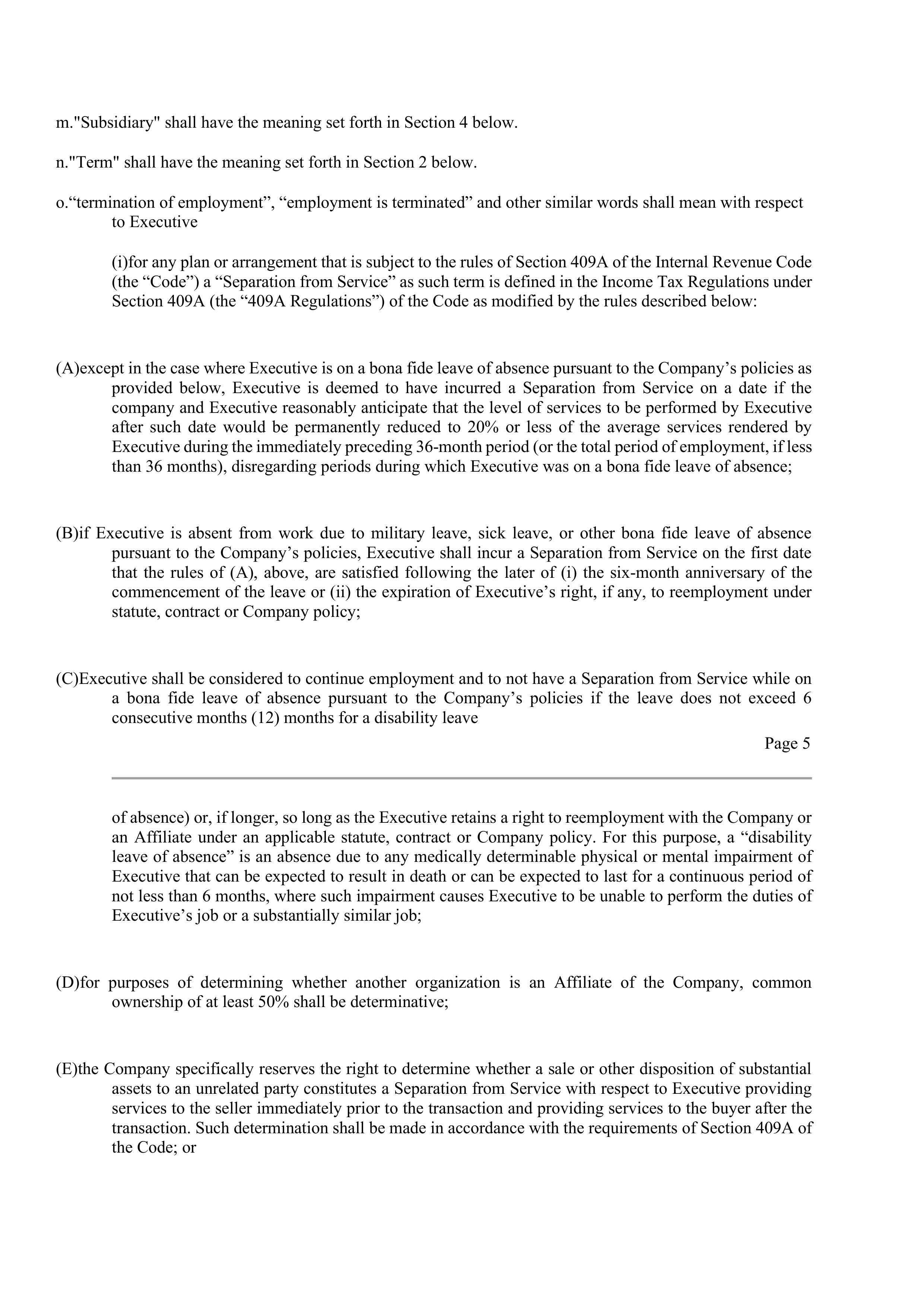 CVS Health Corporation Change in Control Agreement — page 6