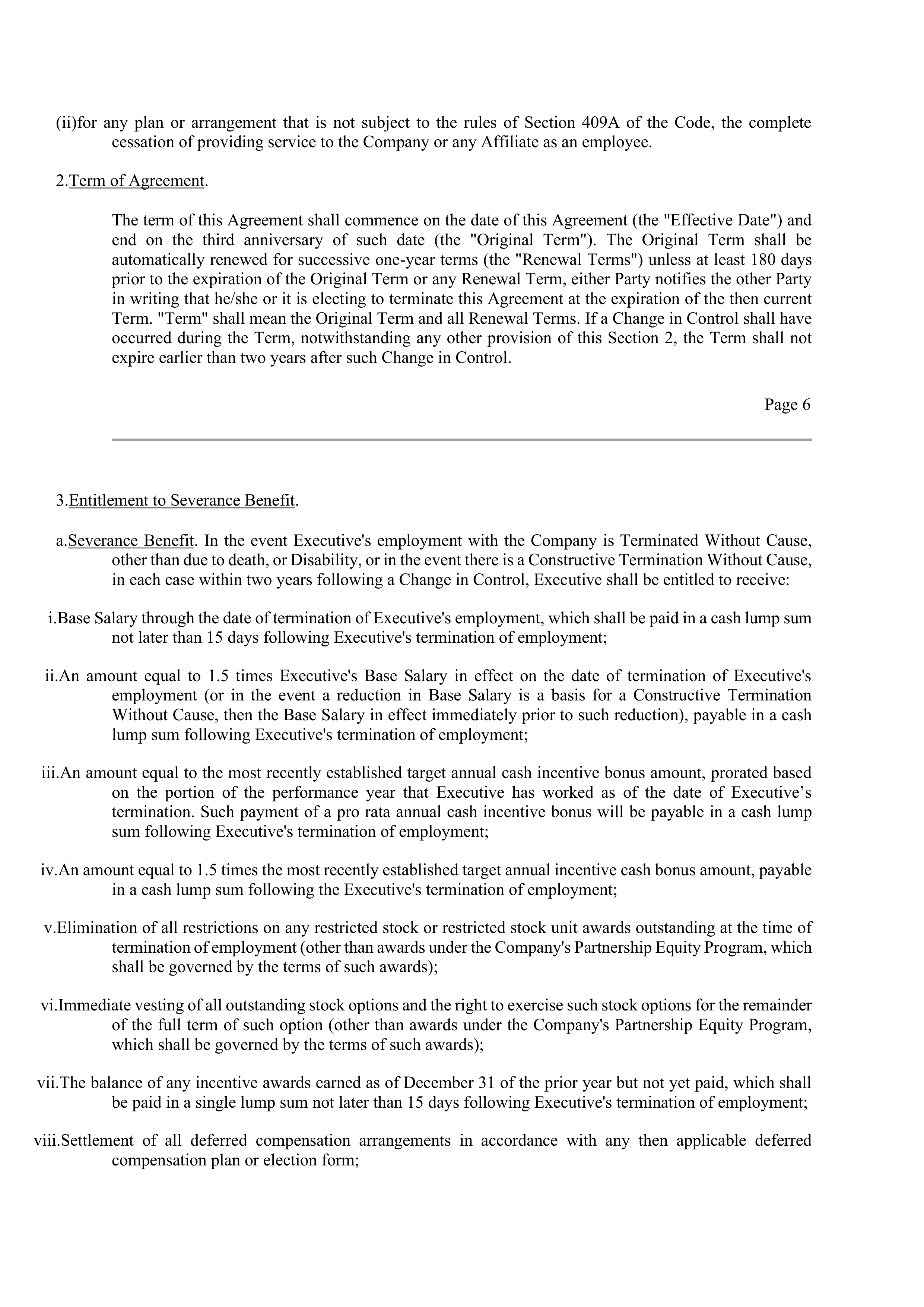 CVS Health Corporation Change in Control Agreement — page 7