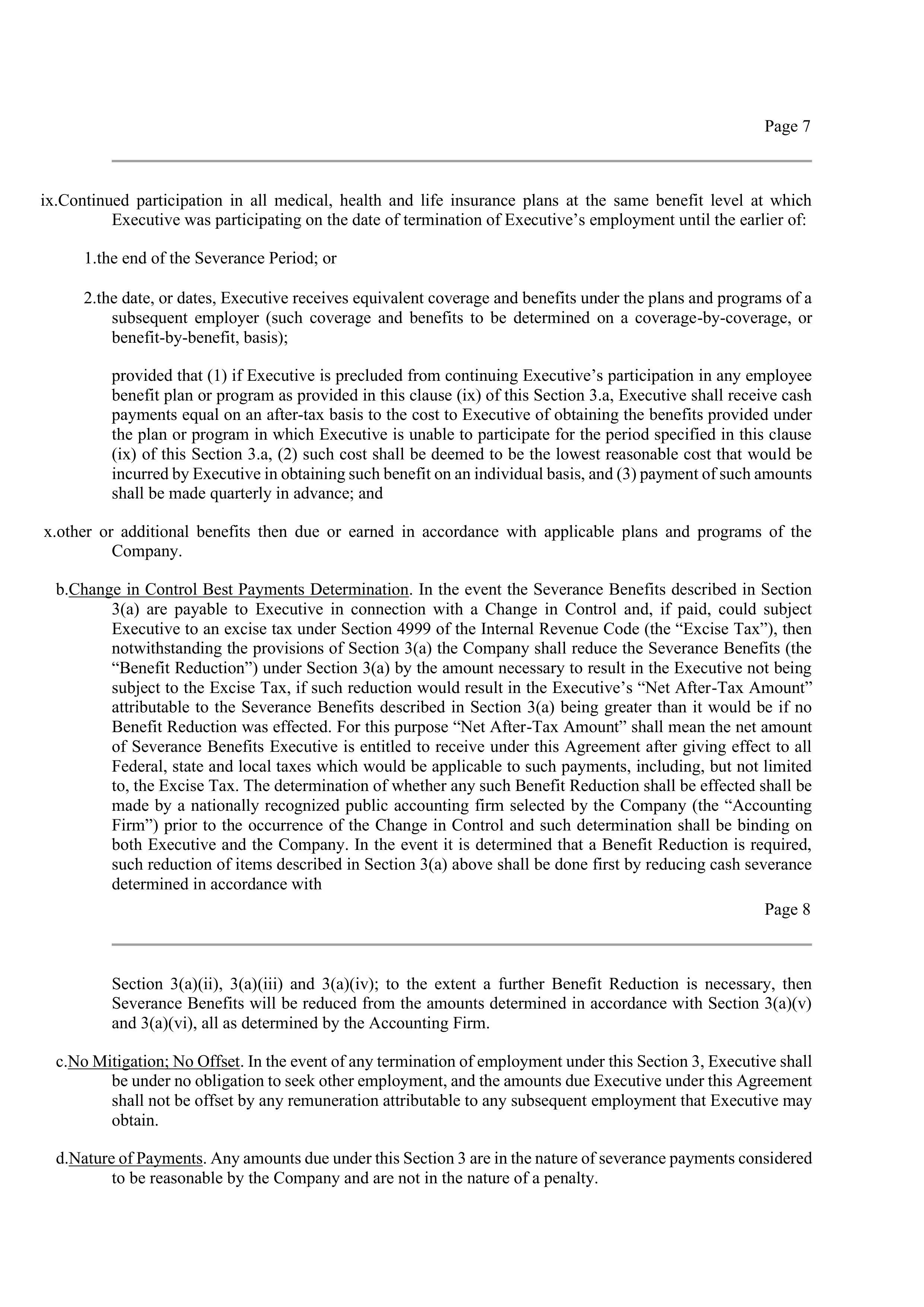 CVS Health Corporation Change in Control Agreement — page 8