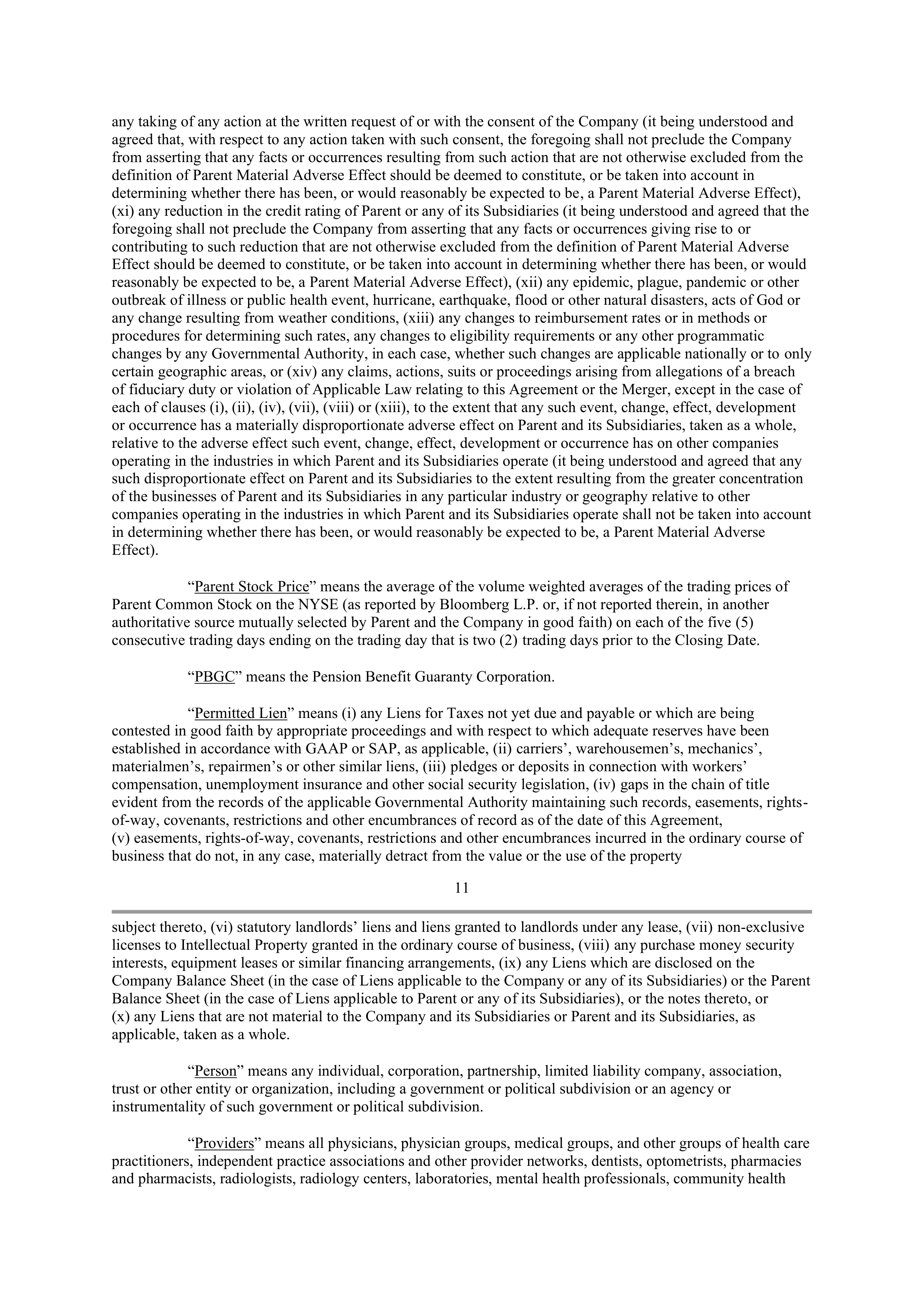 CVS Health Corporation PLAN OF MERGER — page 12