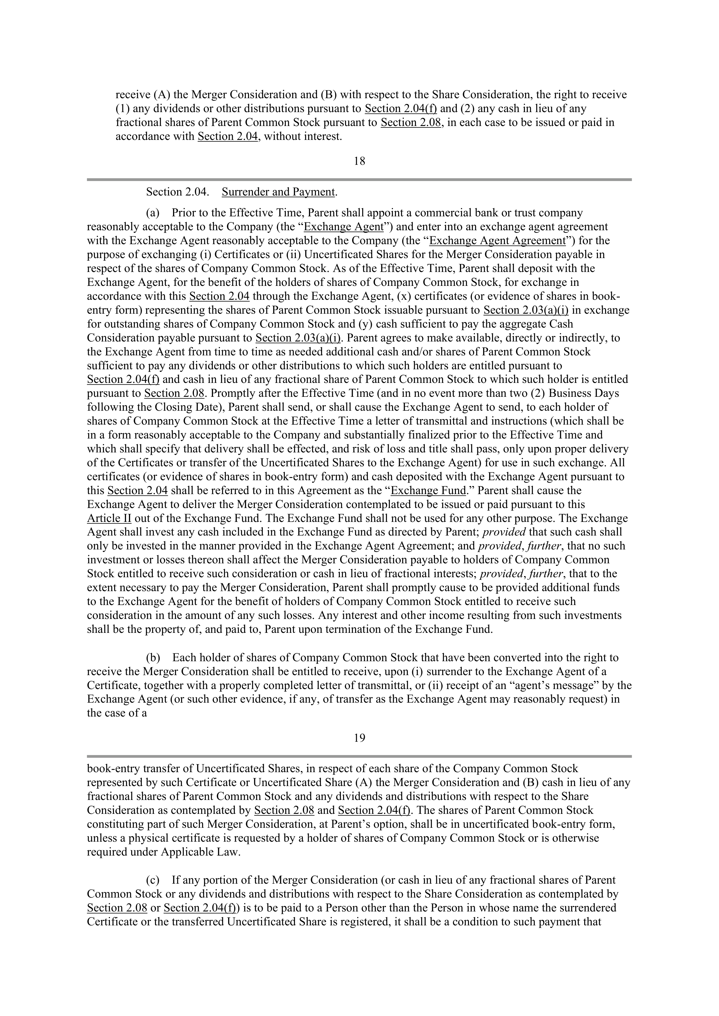 CVS Health Corporation PLAN OF MERGER — page 18