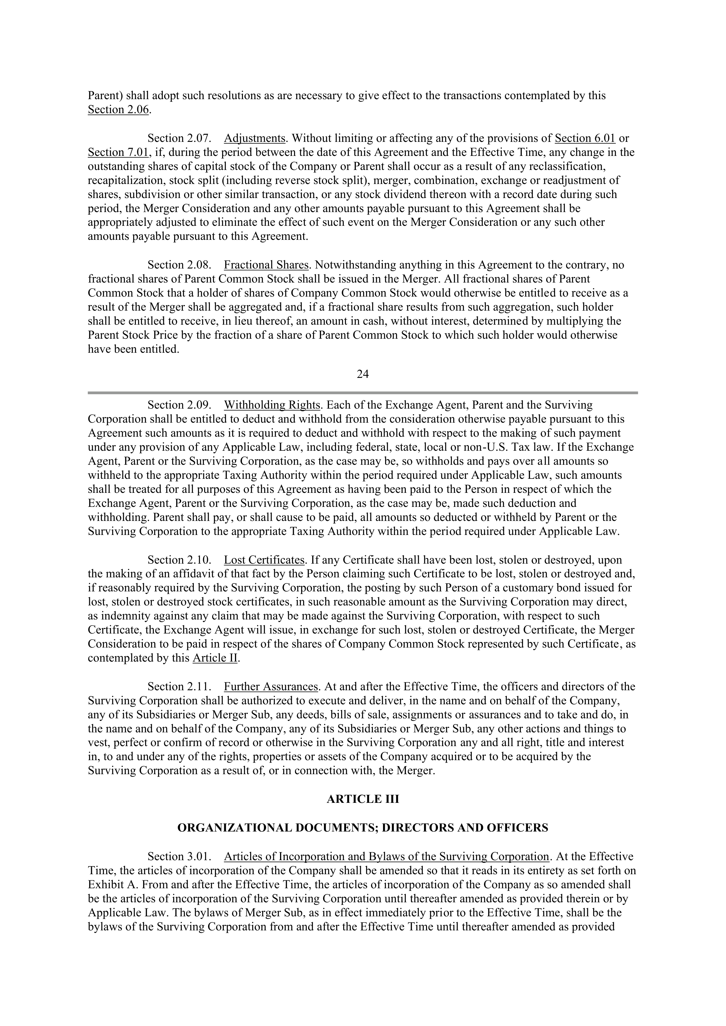 CVS Health Corporation PLAN OF MERGER — page 22