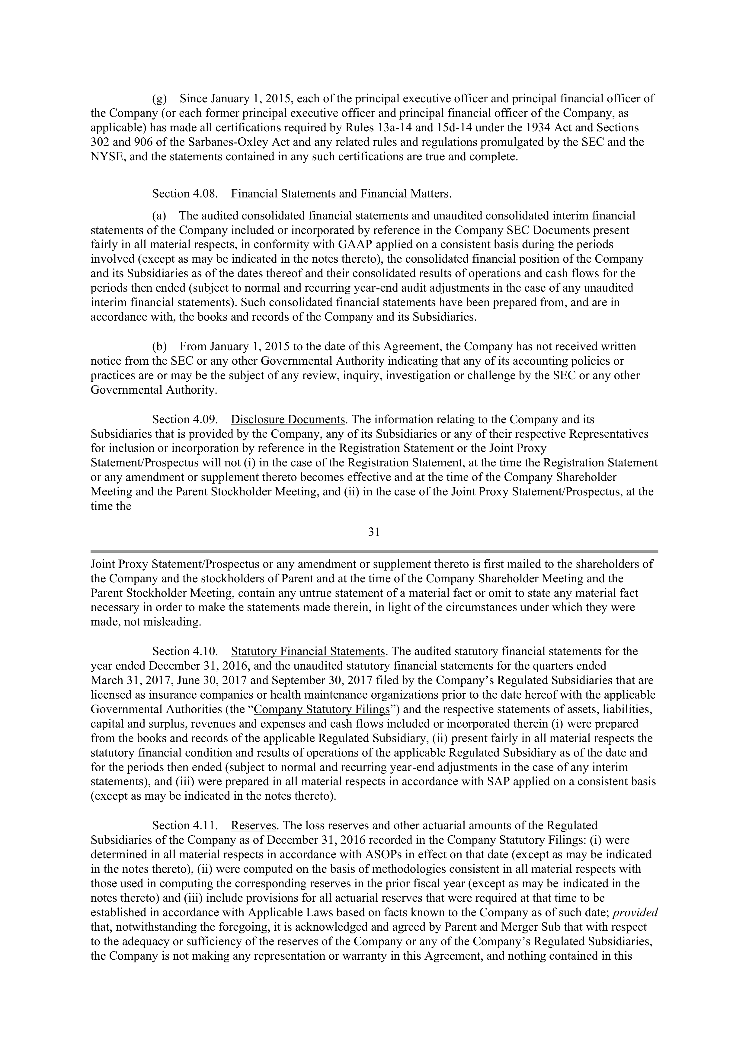 CVS Health Corporation PLAN OF MERGER — page 27
