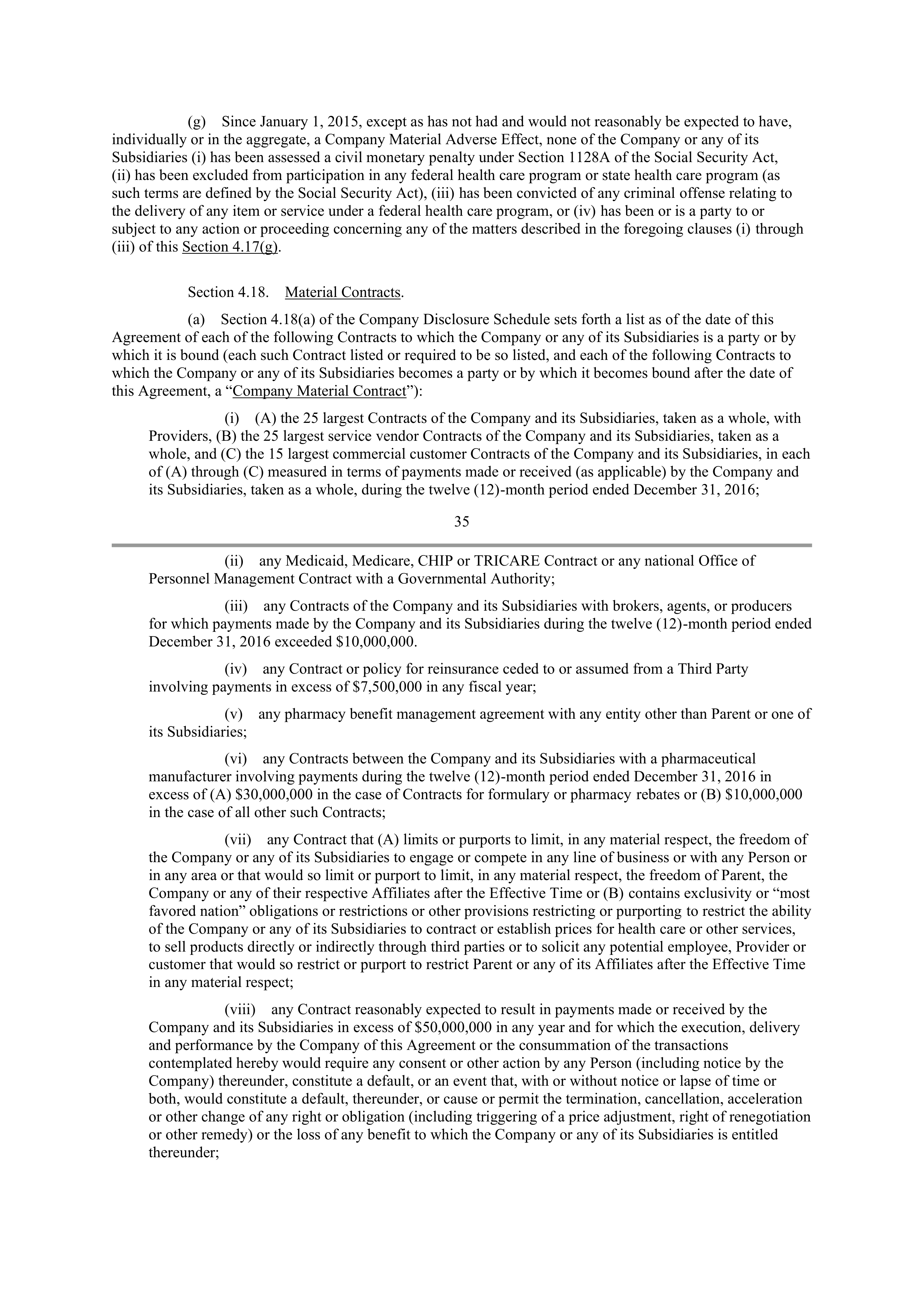 CVS Health Corporation PLAN OF MERGER — page 30