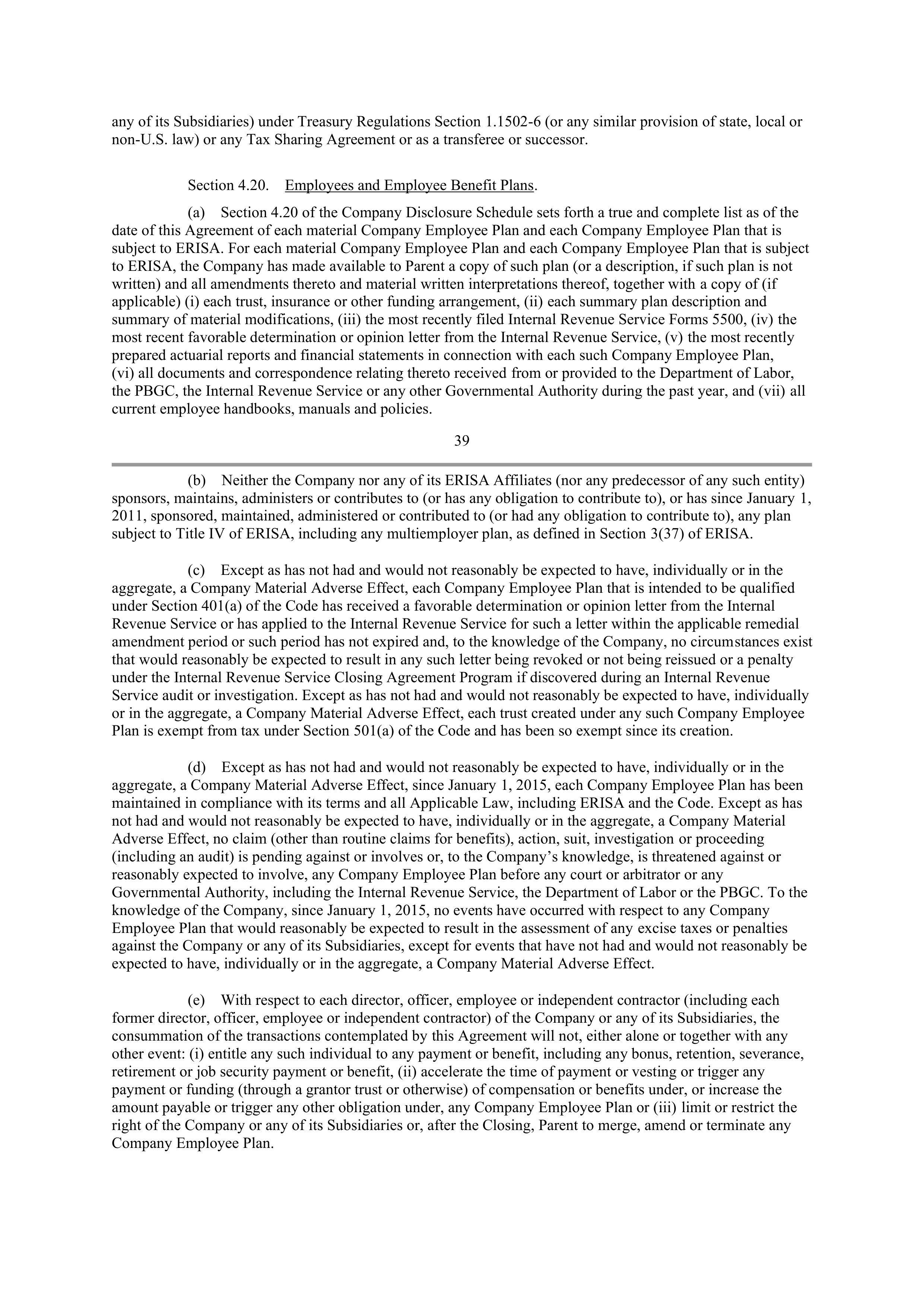 CVS Health Corporation PLAN OF MERGER — page 33