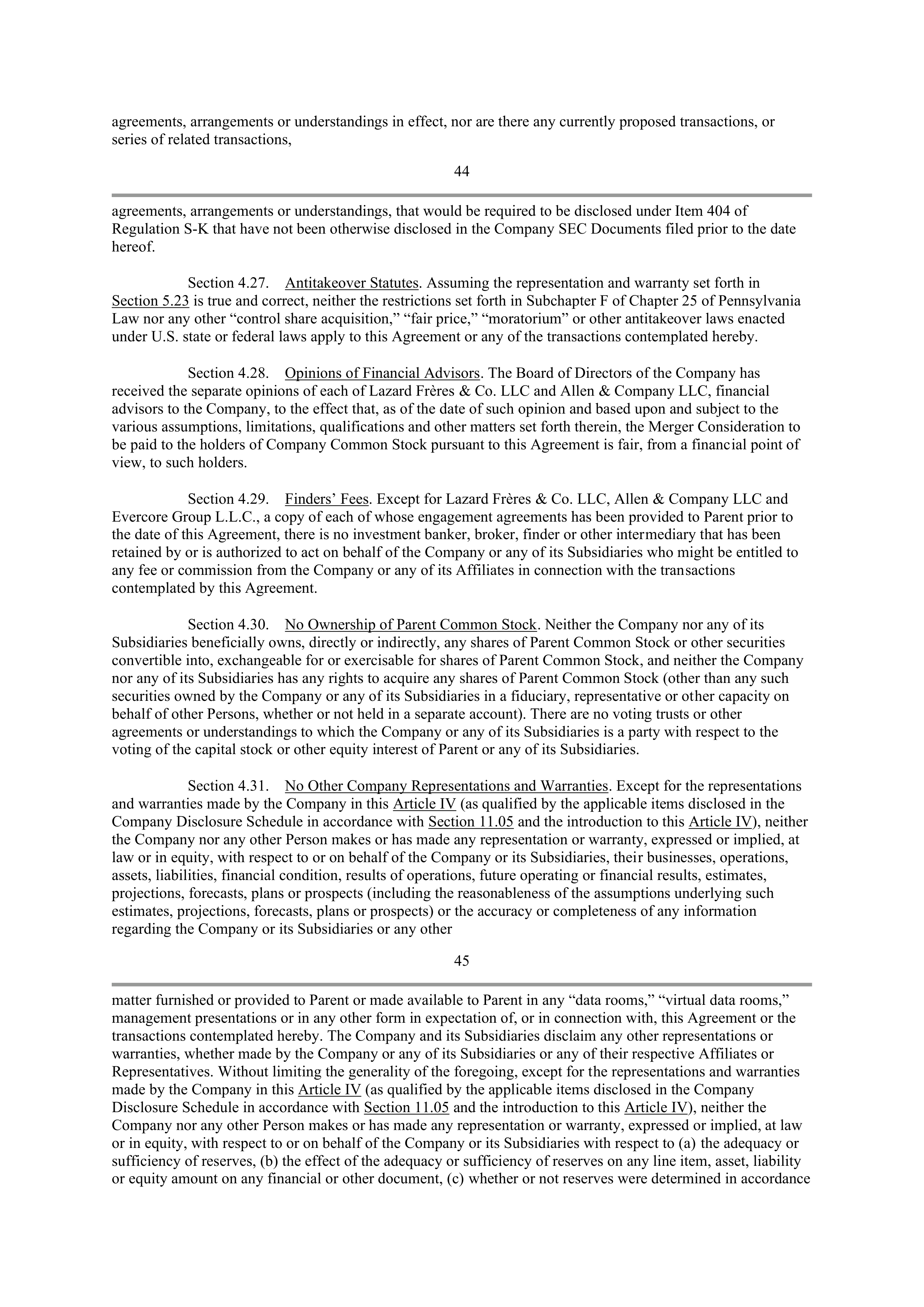 CVS Health Corporation PLAN OF MERGER — page 37