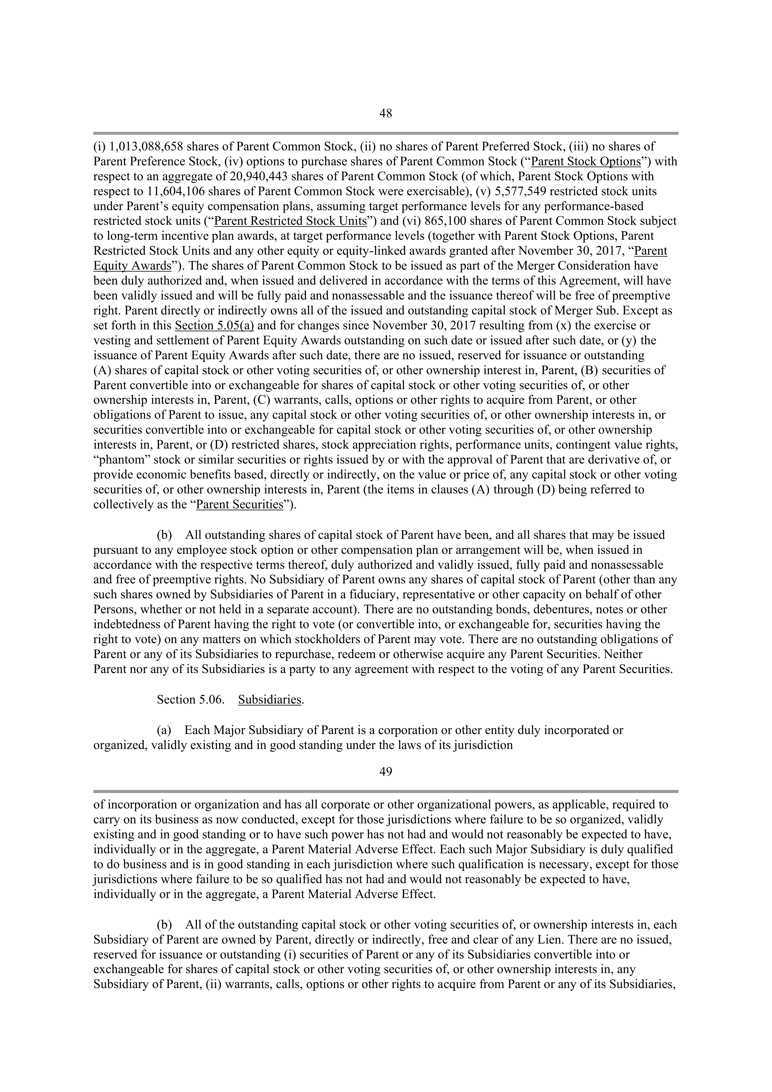 CVS Health Corporation PLAN OF MERGER — page 40