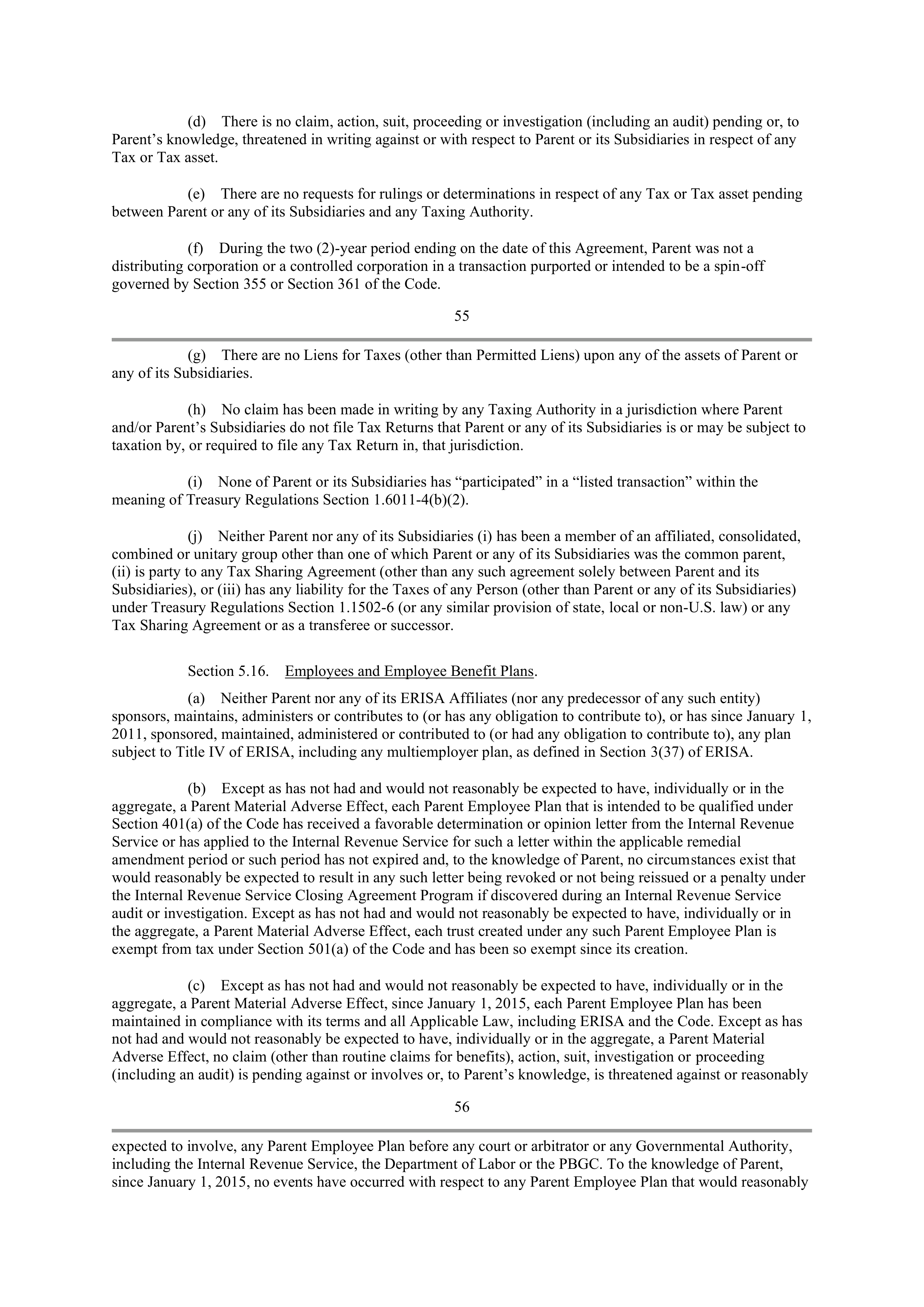 CVS Health Corporation PLAN OF MERGER — page 45