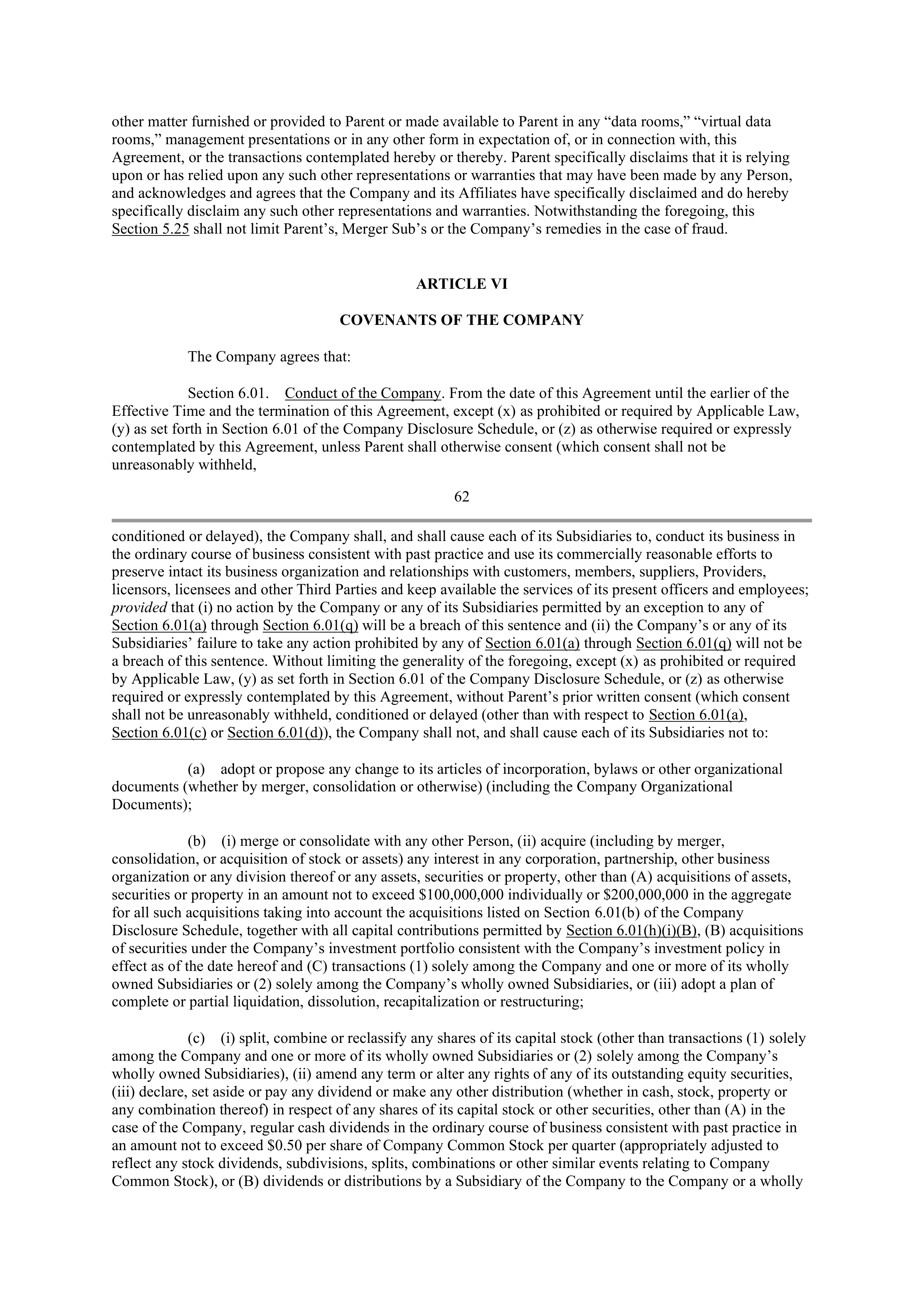 CVS Health Corporation PLAN OF MERGER — page 50