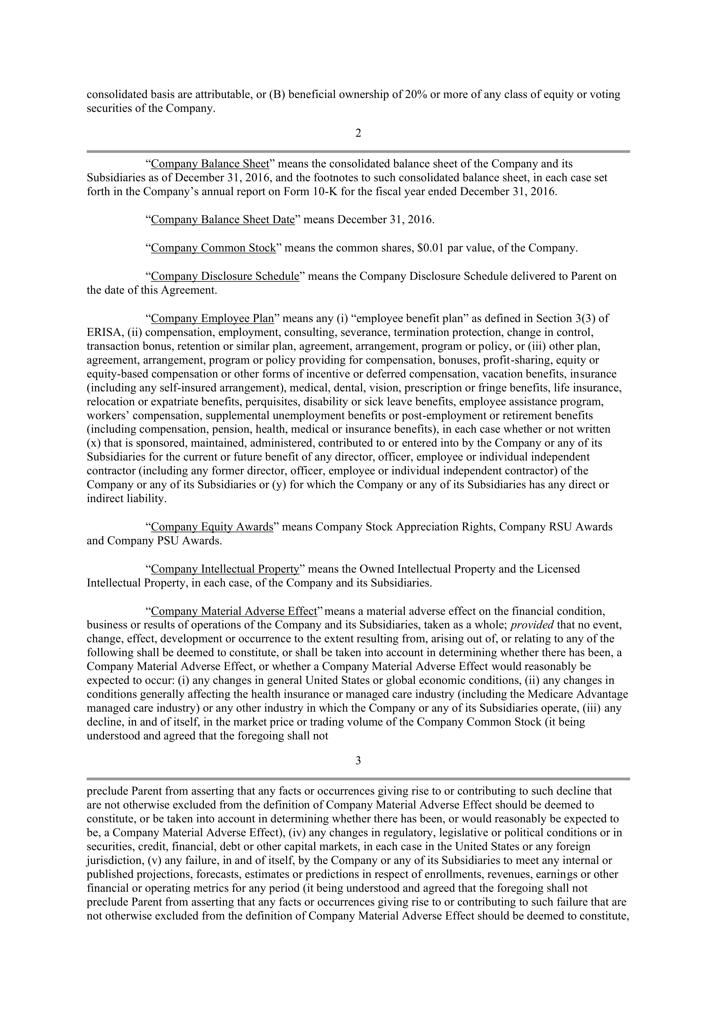 CVS Health Corporation PLAN OF MERGER — page 6