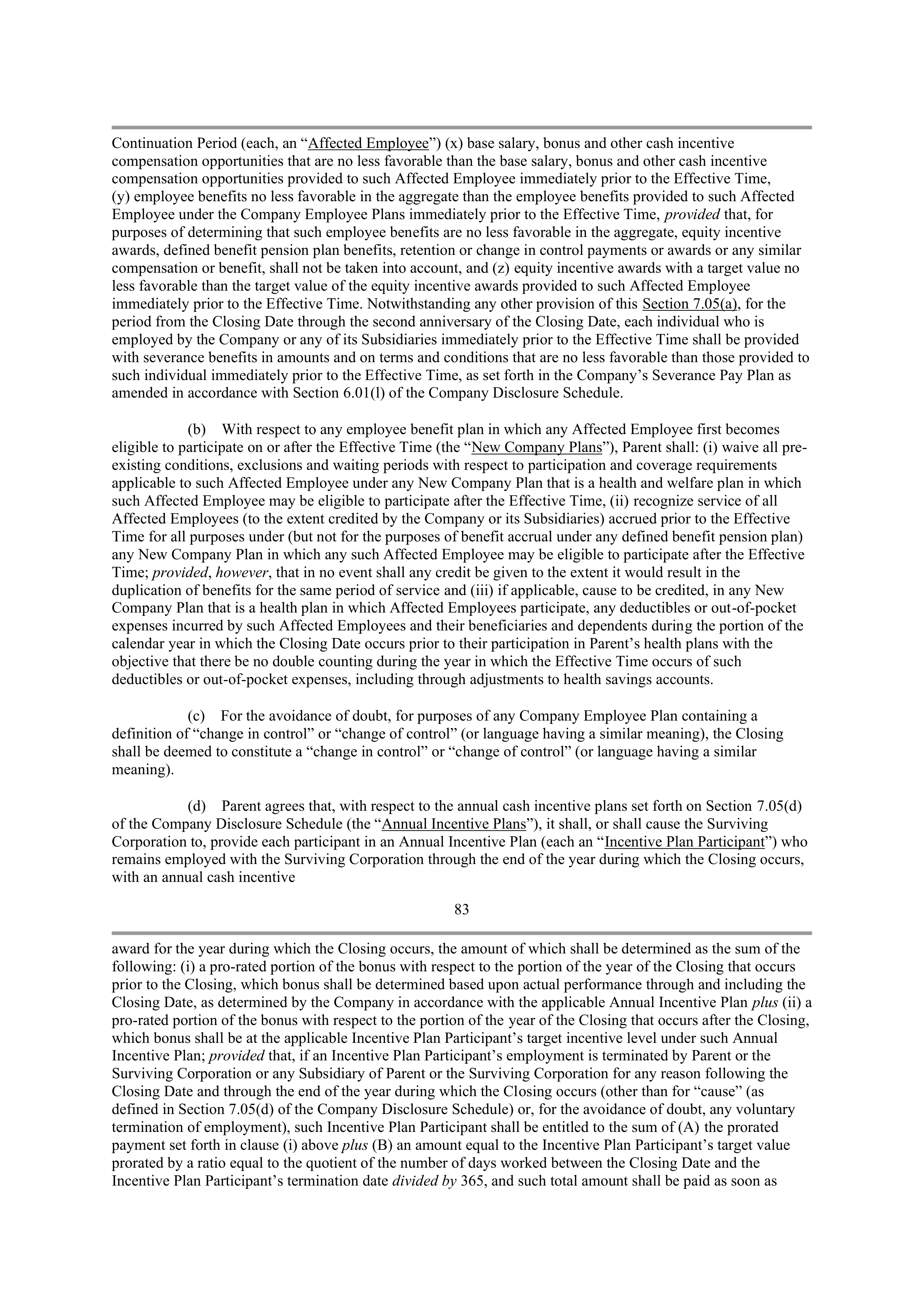 CVS Health Corporation PLAN OF MERGER — page 65