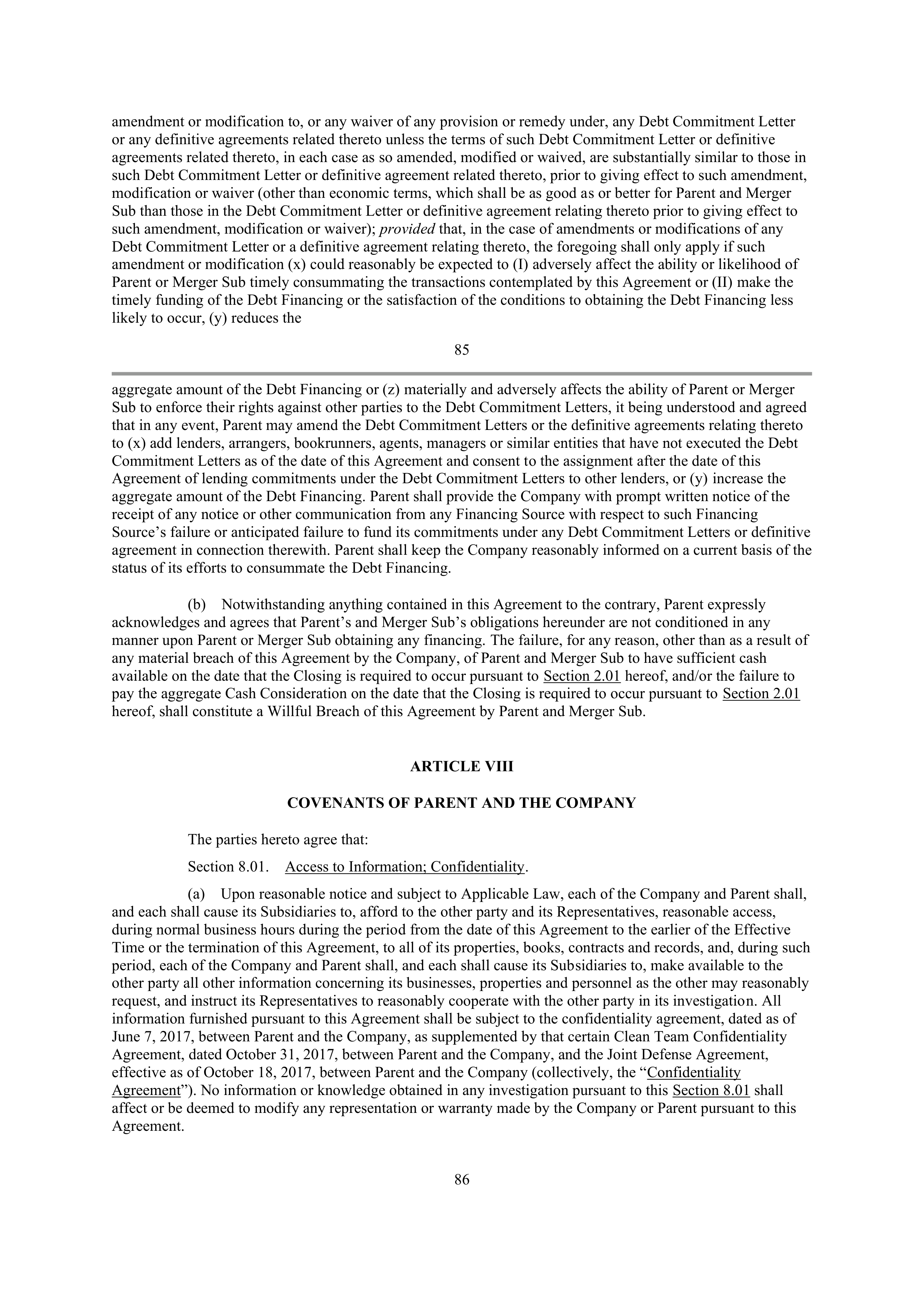 CVS Health Corporation PLAN OF MERGER — page 67