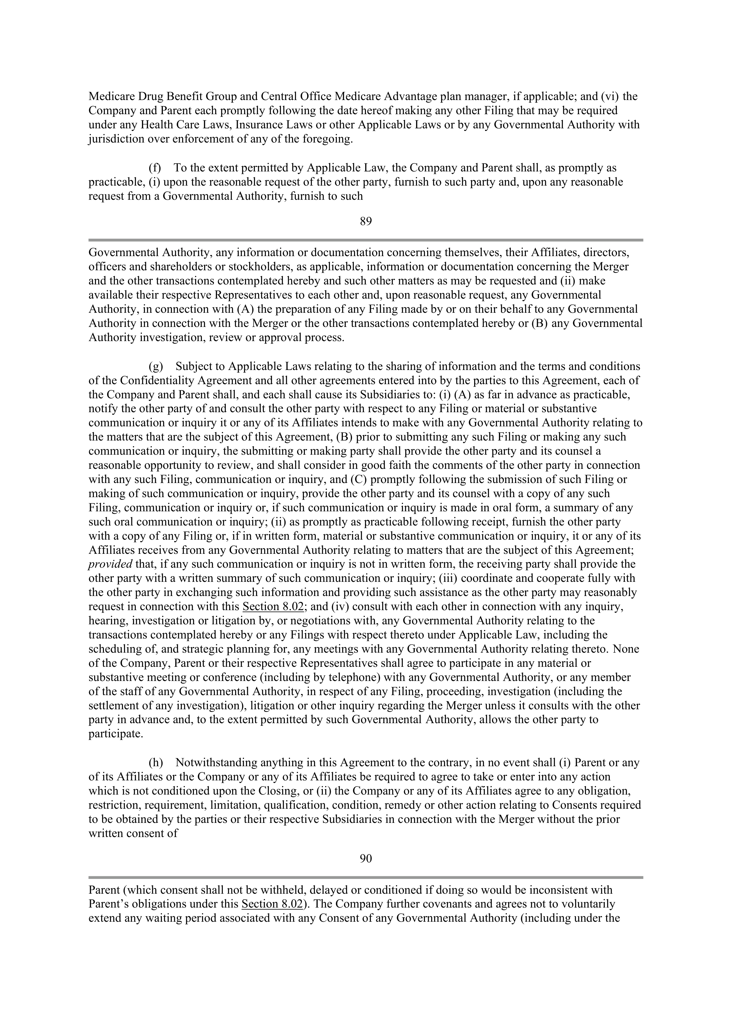CVS Health Corporation PLAN OF MERGER — page 70