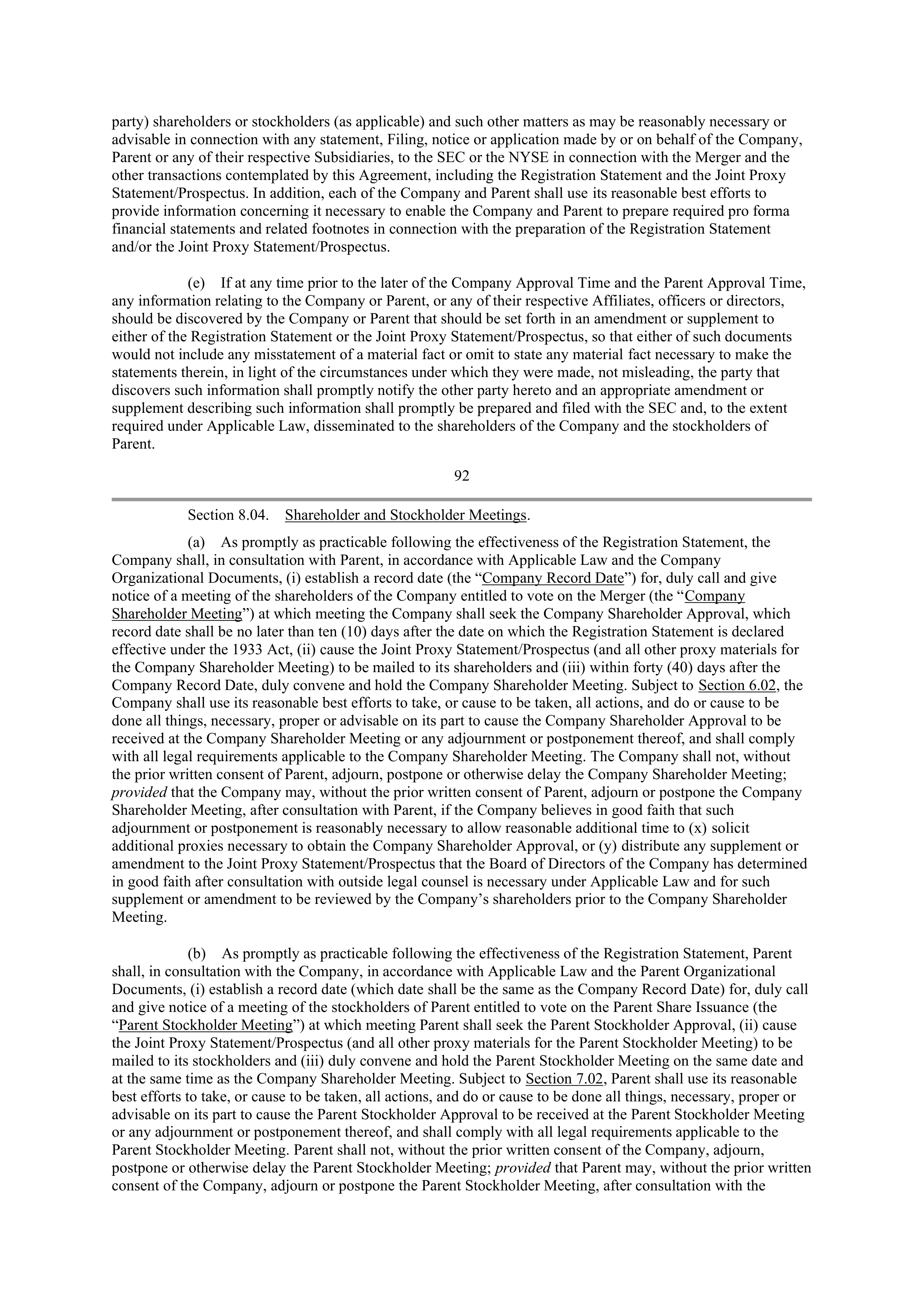 CVS Health Corporation PLAN OF MERGER — page 72