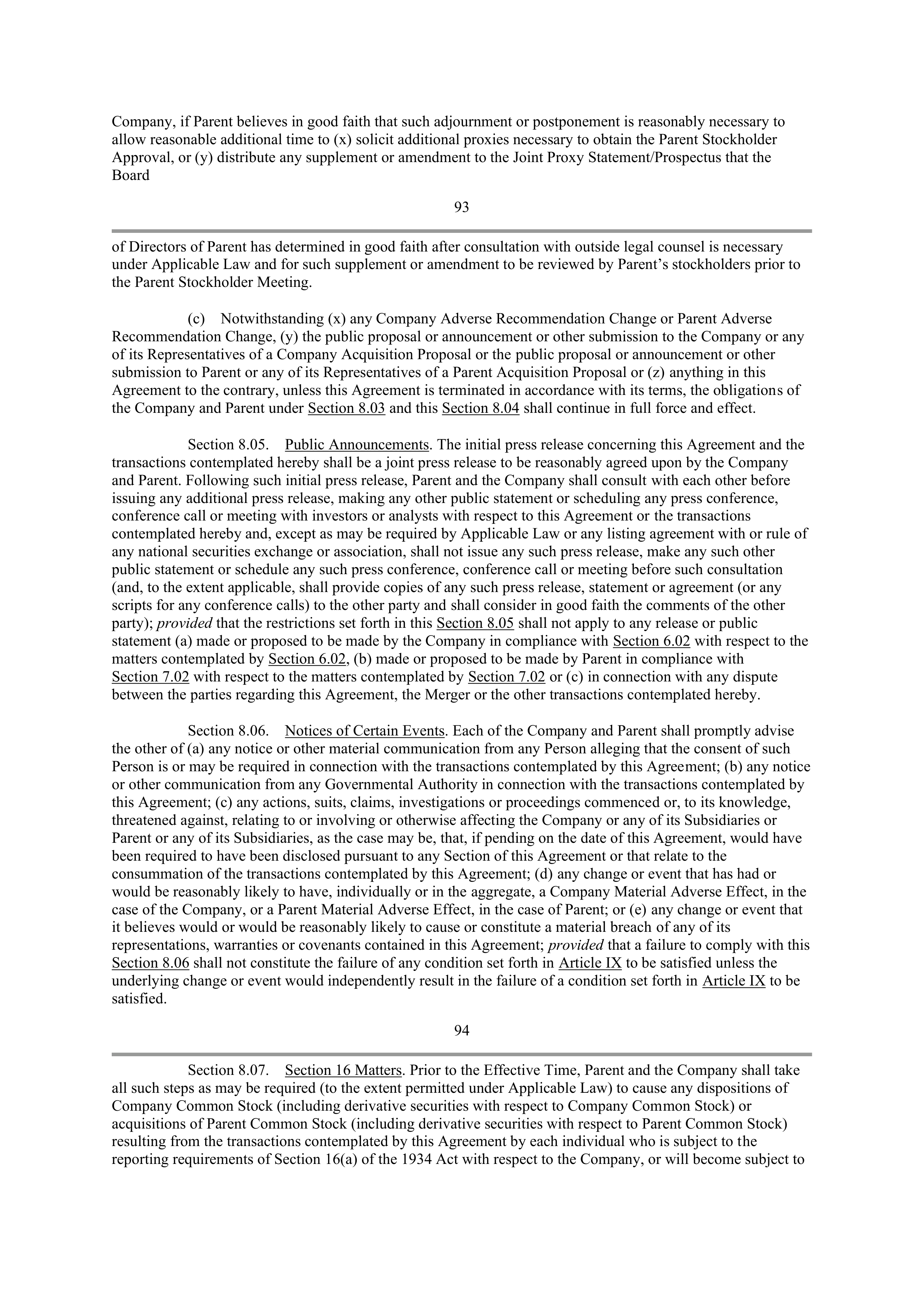 CVS Health Corporation PLAN OF MERGER — page 73