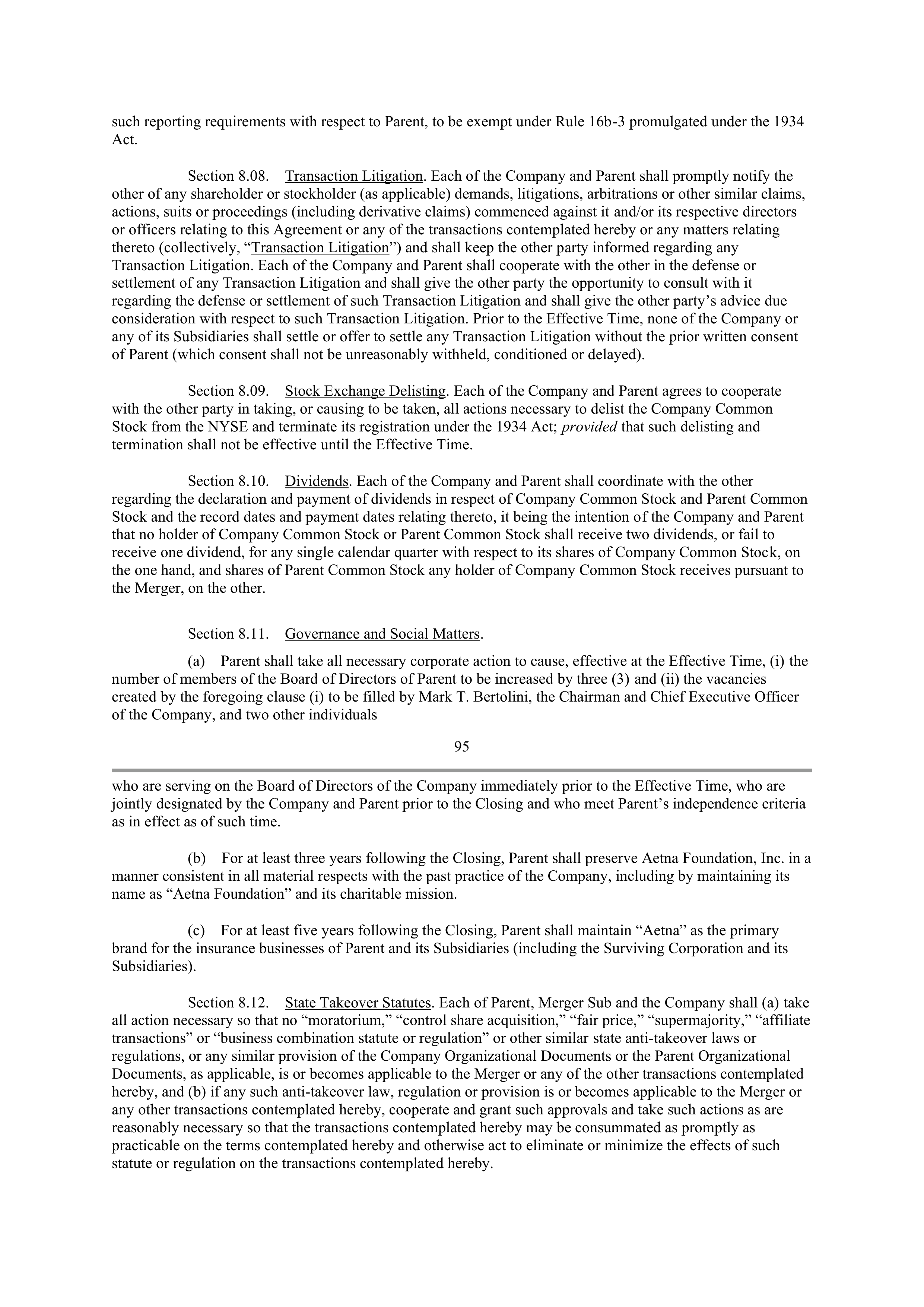 CVS Health Corporation PLAN OF MERGER — page 74