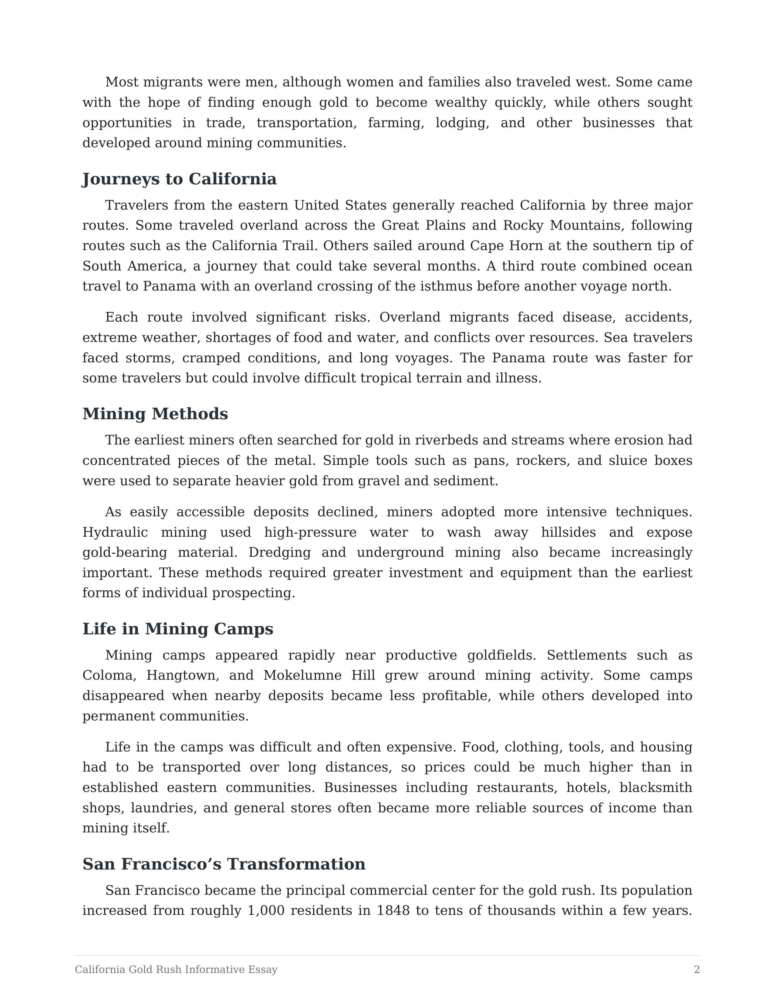 California Gold Rush Informative Essay — page 2